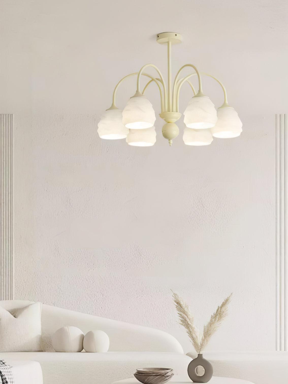 Lustra Chandelier Melting Ice Cream Milky Glass - Letslighting
