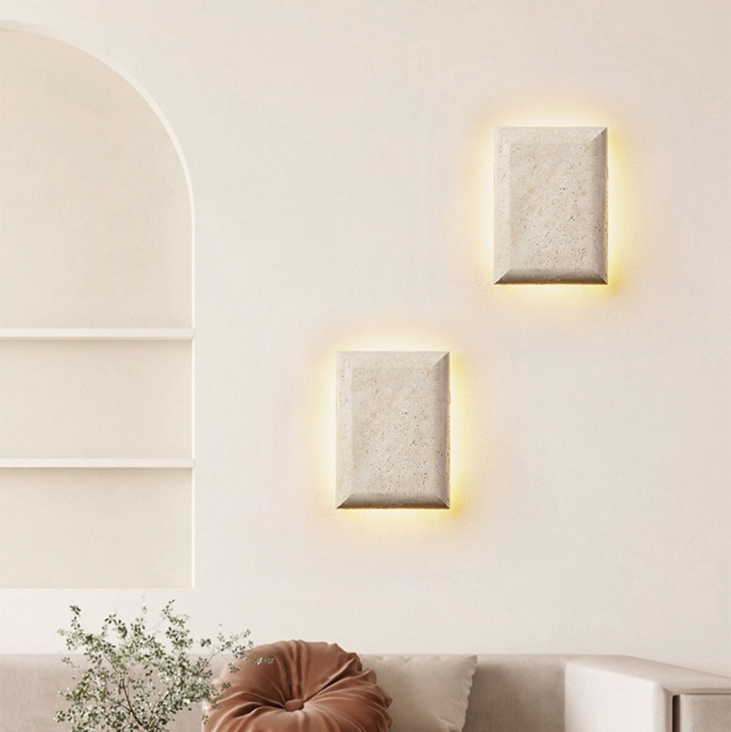 Mesa Modern Travertine & Metal Sconce