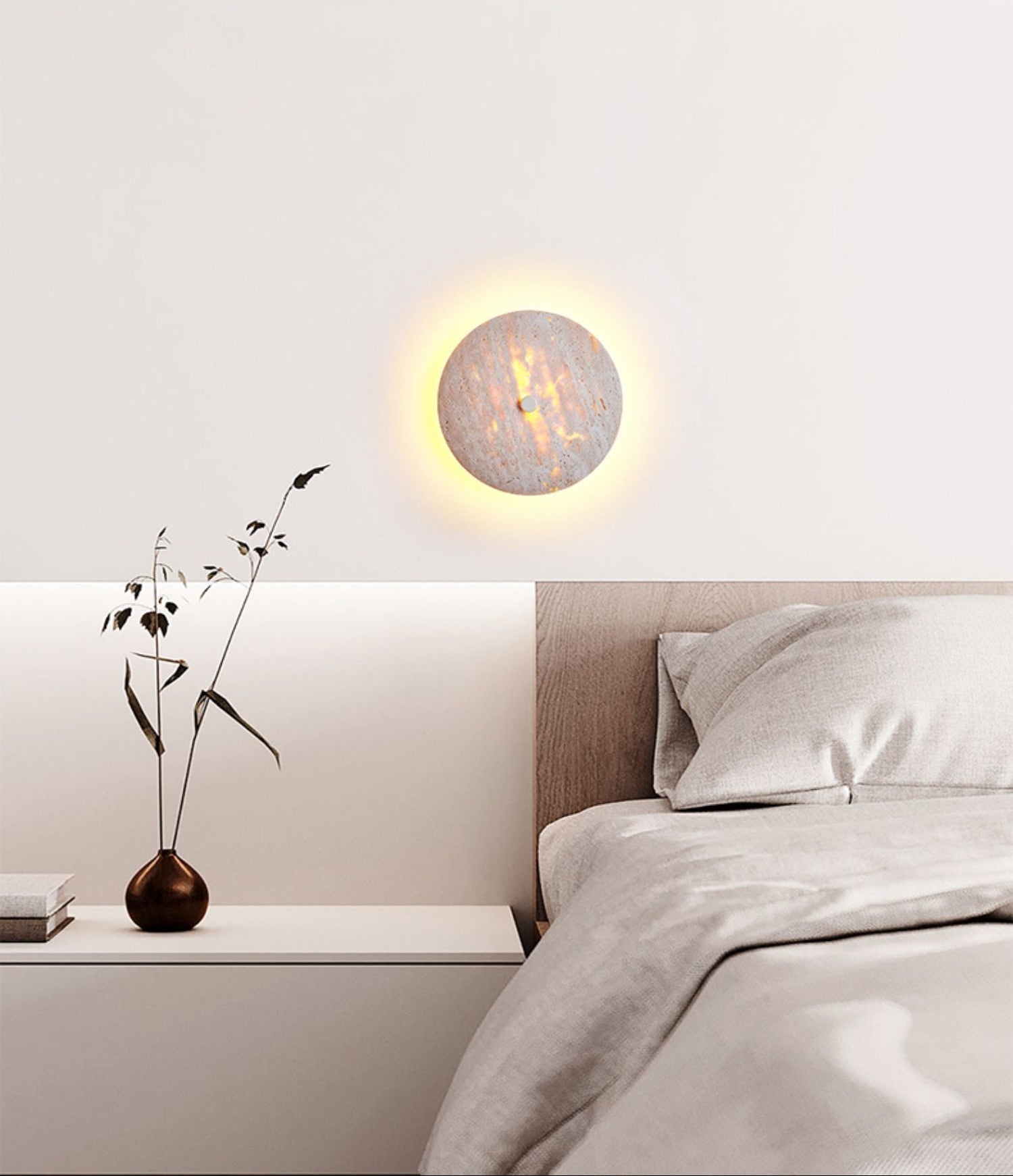 Mesa Minimalist Travertine Wall Light