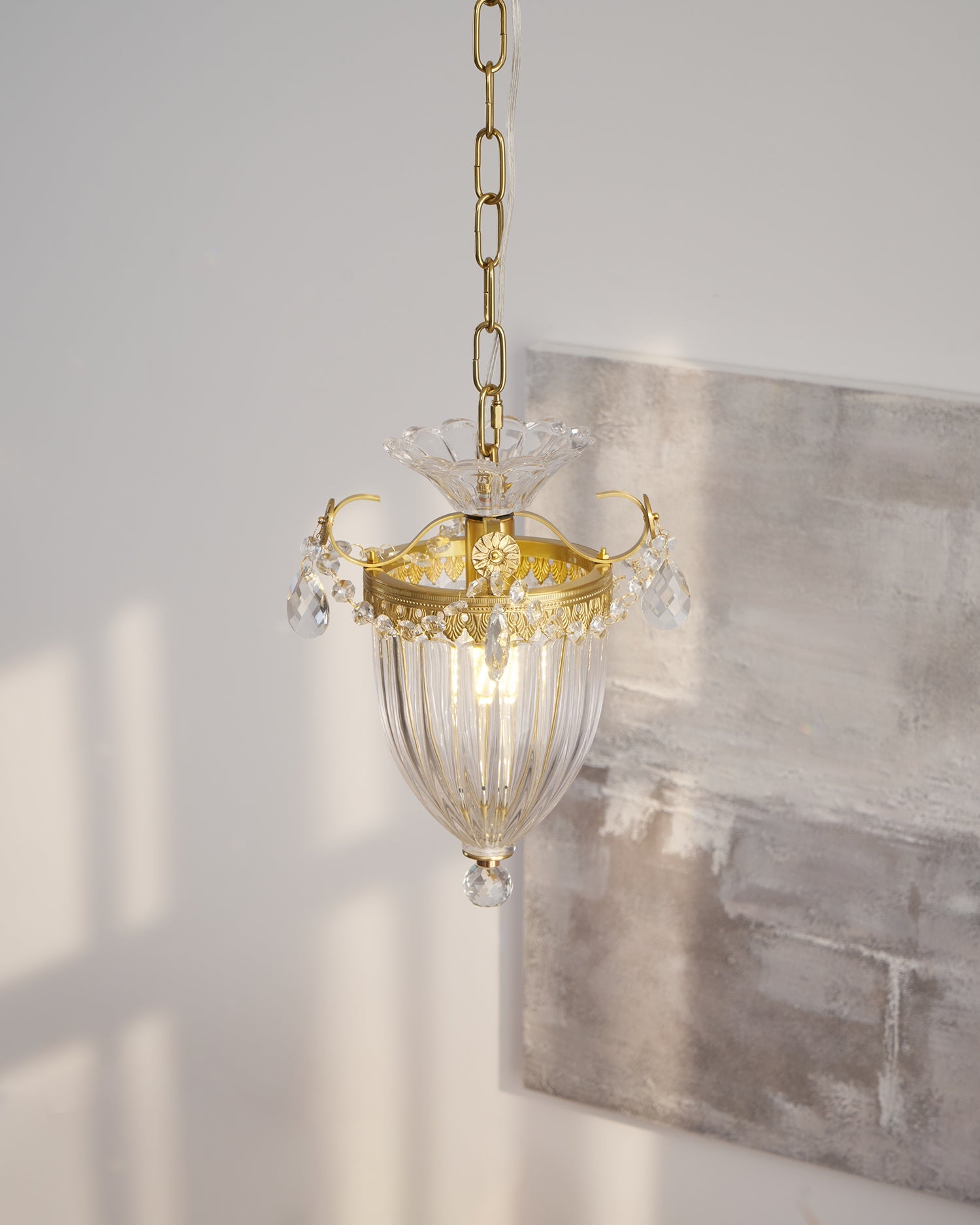 Pendant Lamp Vintage Glamour Crystal Drops Dining Table Accent - Letslighting