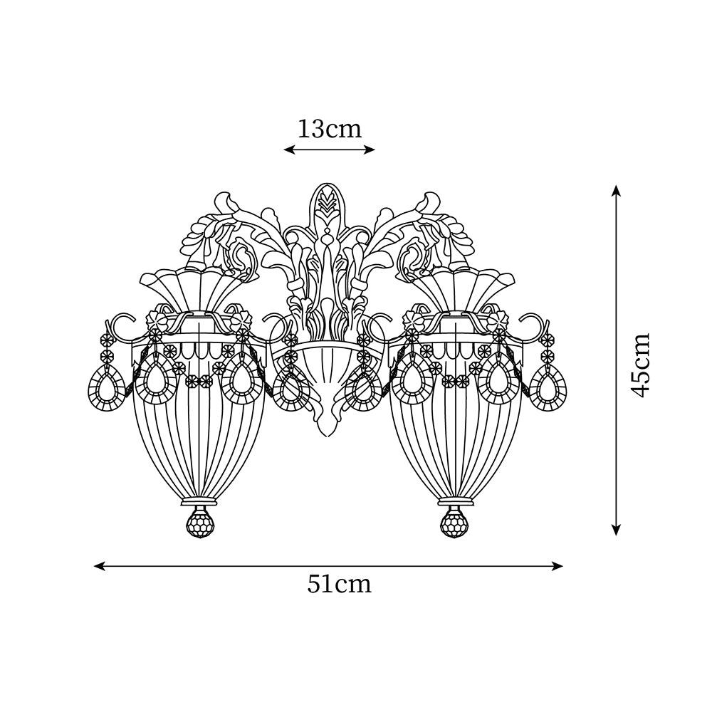Elosia Gold Double Wall Lamp - Letslighting