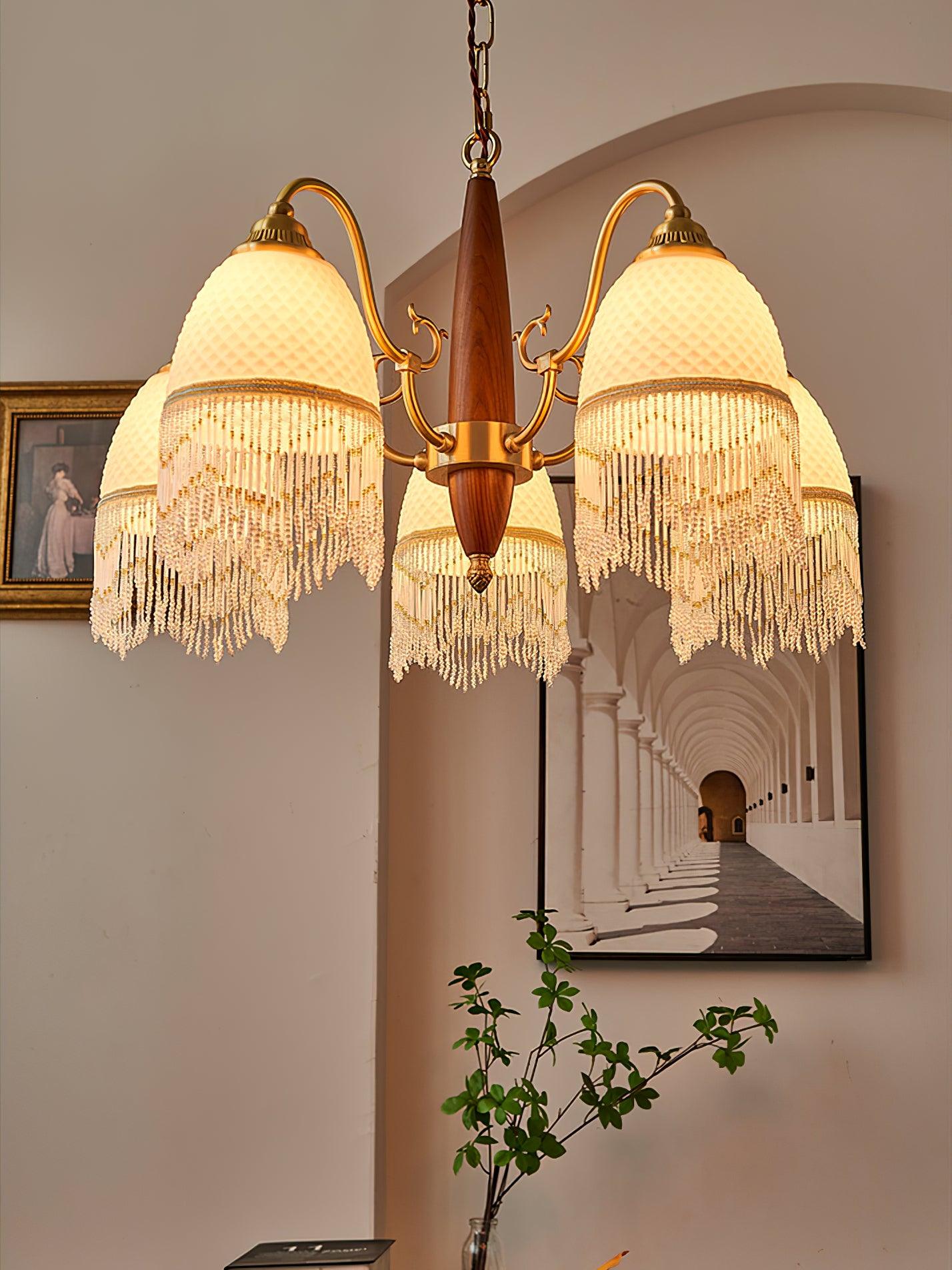 Aurora Chandelier Tassel Glass Vintage - Letslighting