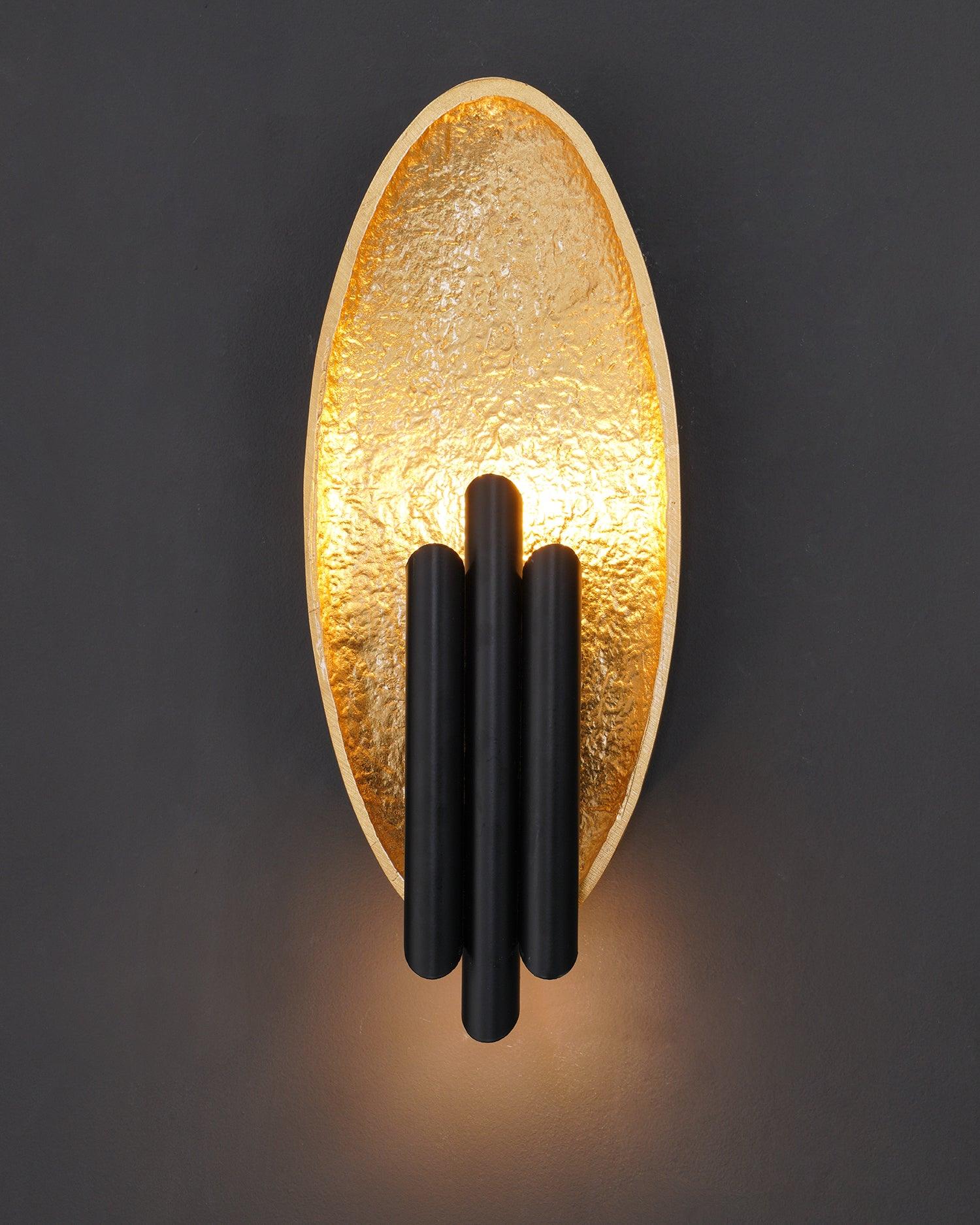 Lustra Wall Sconce Gold Black Minimalist - Letslighting