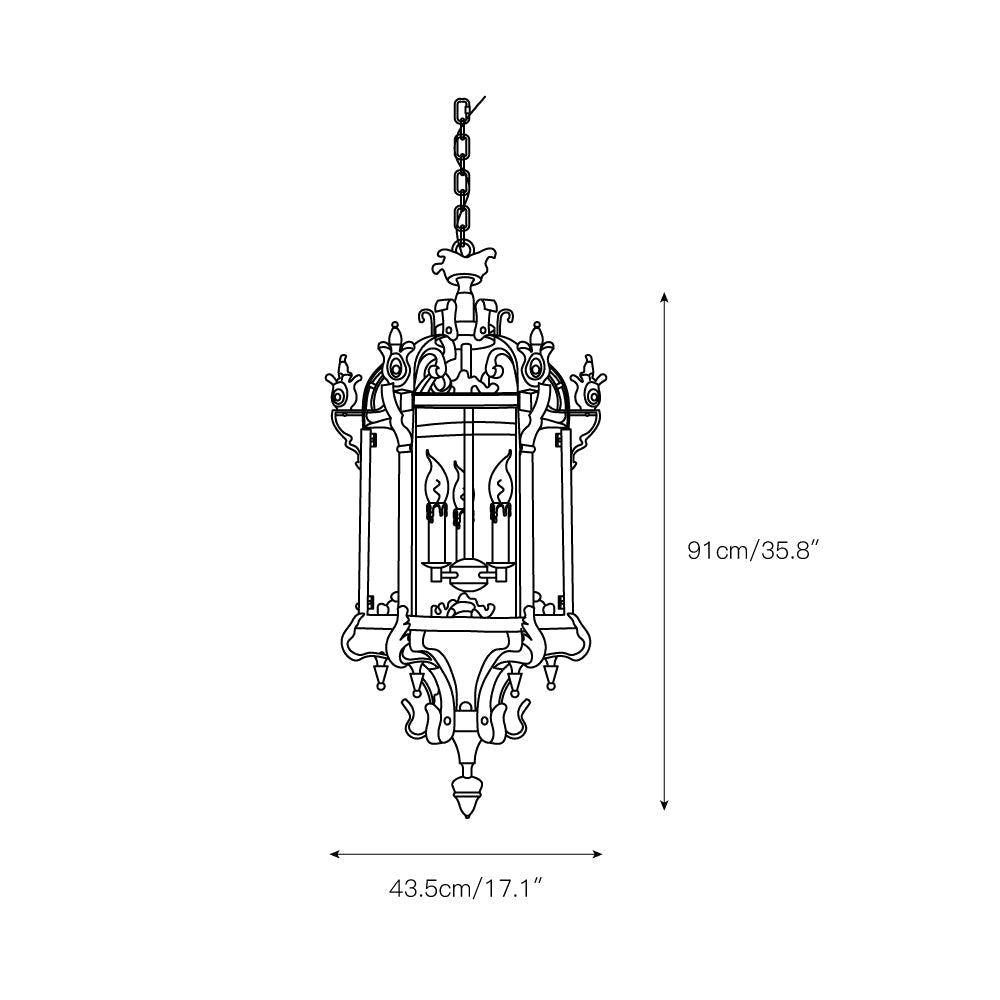 Ardorion Vintage Luxury Glass Lantern Chandelier - Letslighting