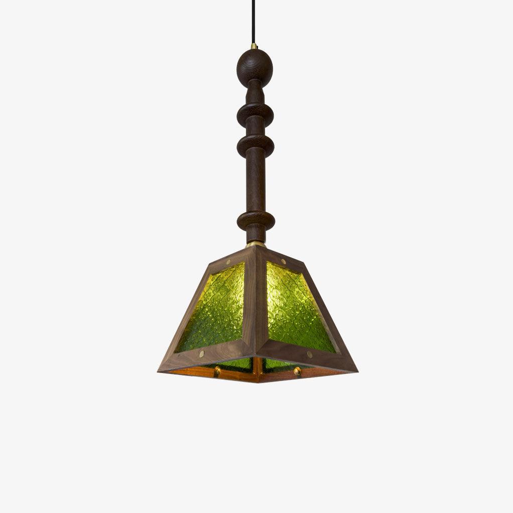 Alsorisra Elegance Vintage Glass Wood Pendant Light - Letslighting