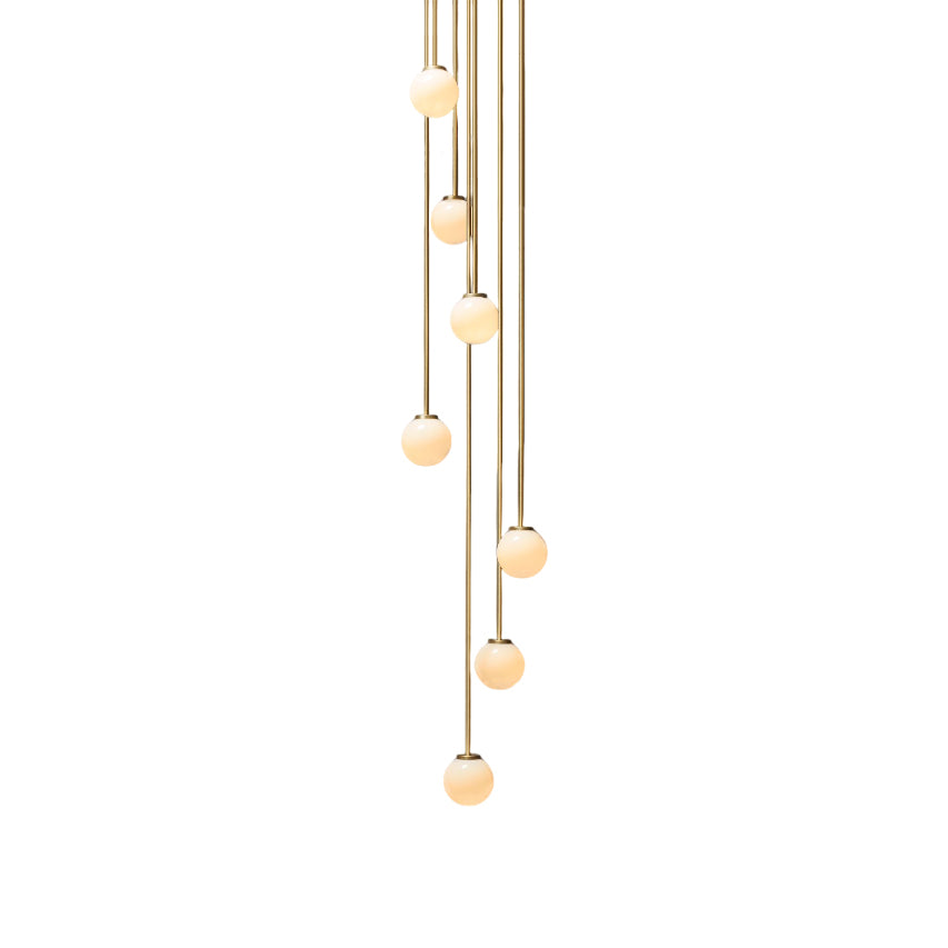 Nyrinis Modern Minimalist Cluster Brass Glass Chandelier - Letslighting