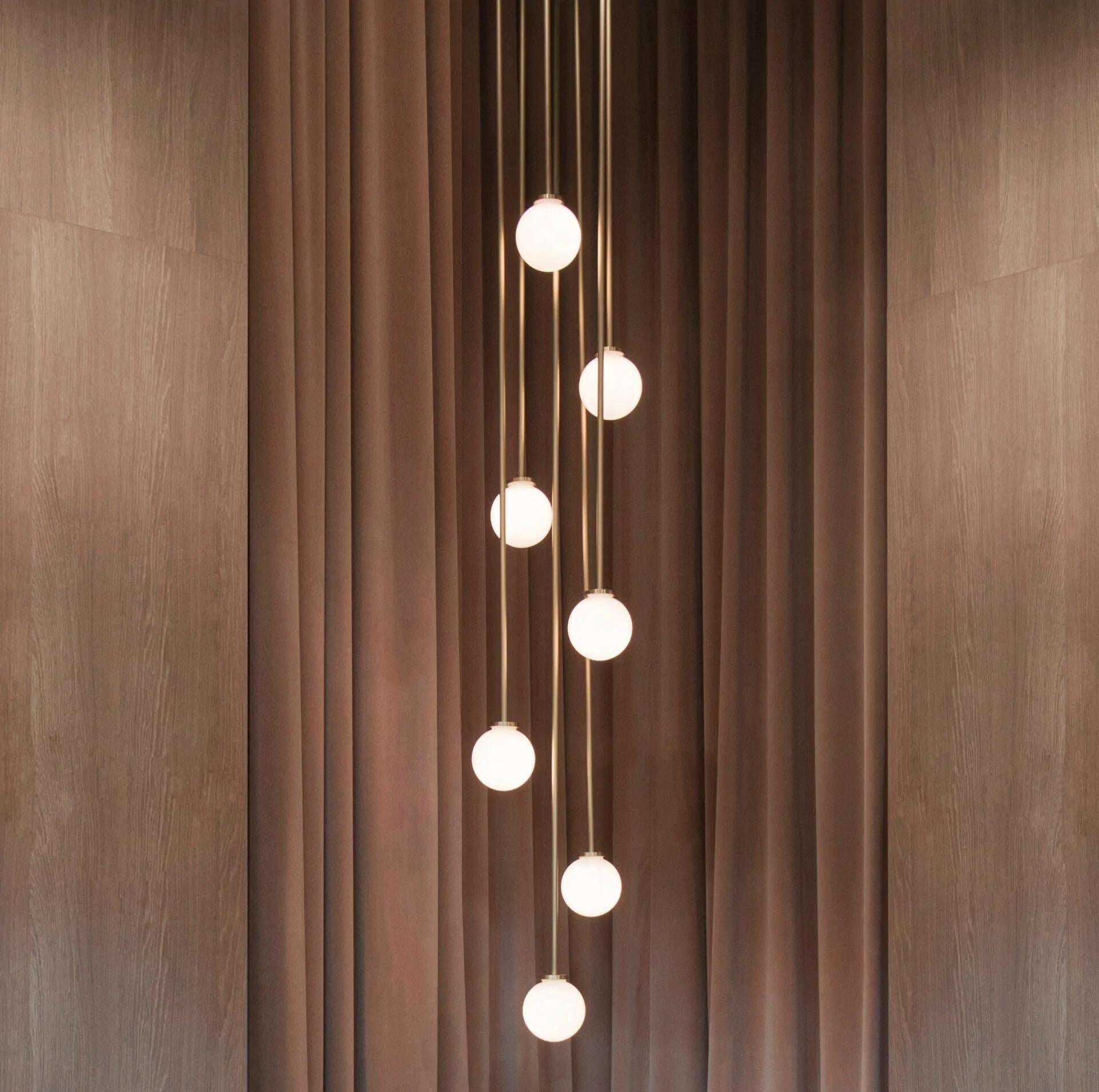 Nyrinis Modern Minimalist Cluster Brass Glass Chandelier - Letslighting