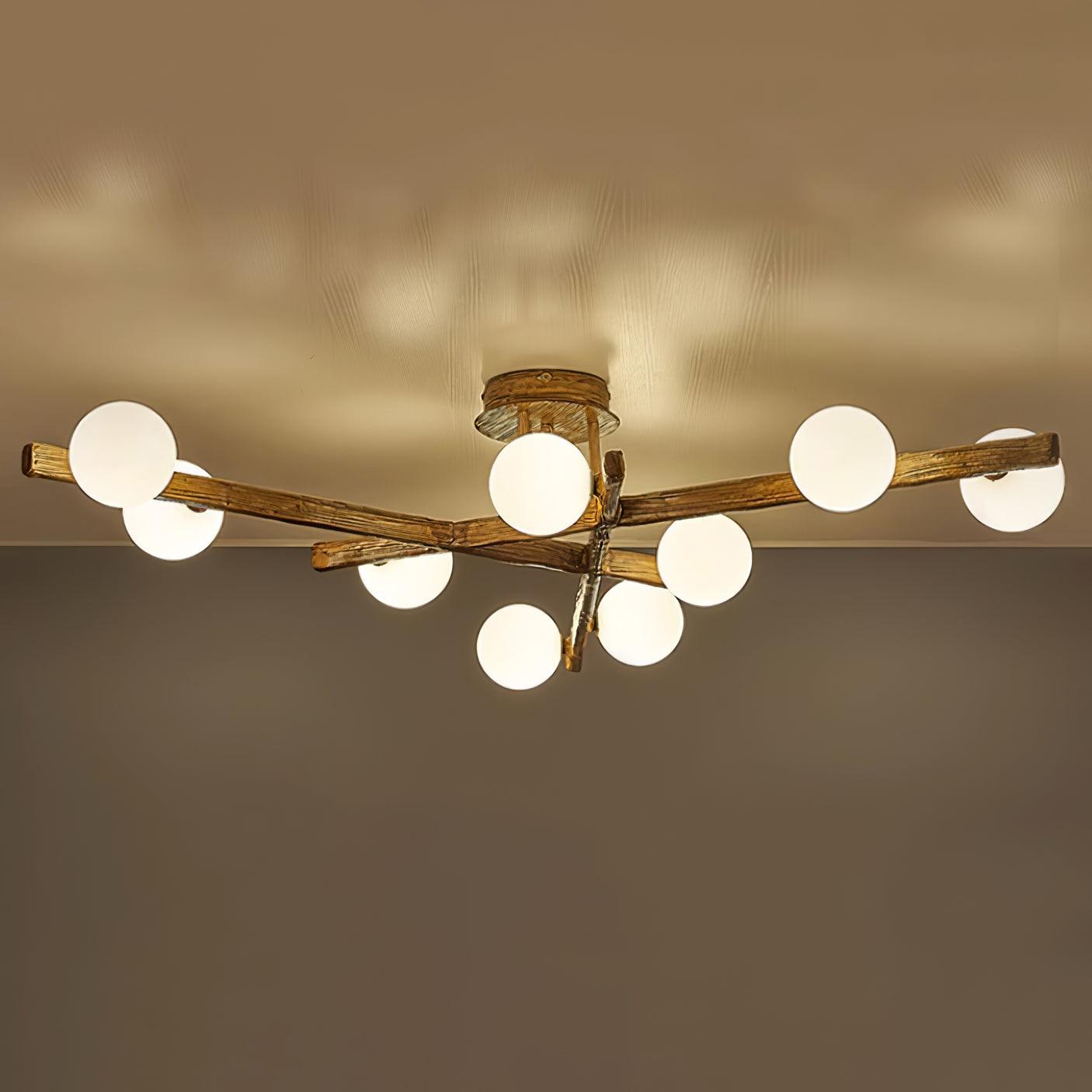 Wooden Branch Ceiling Light - Letslighting