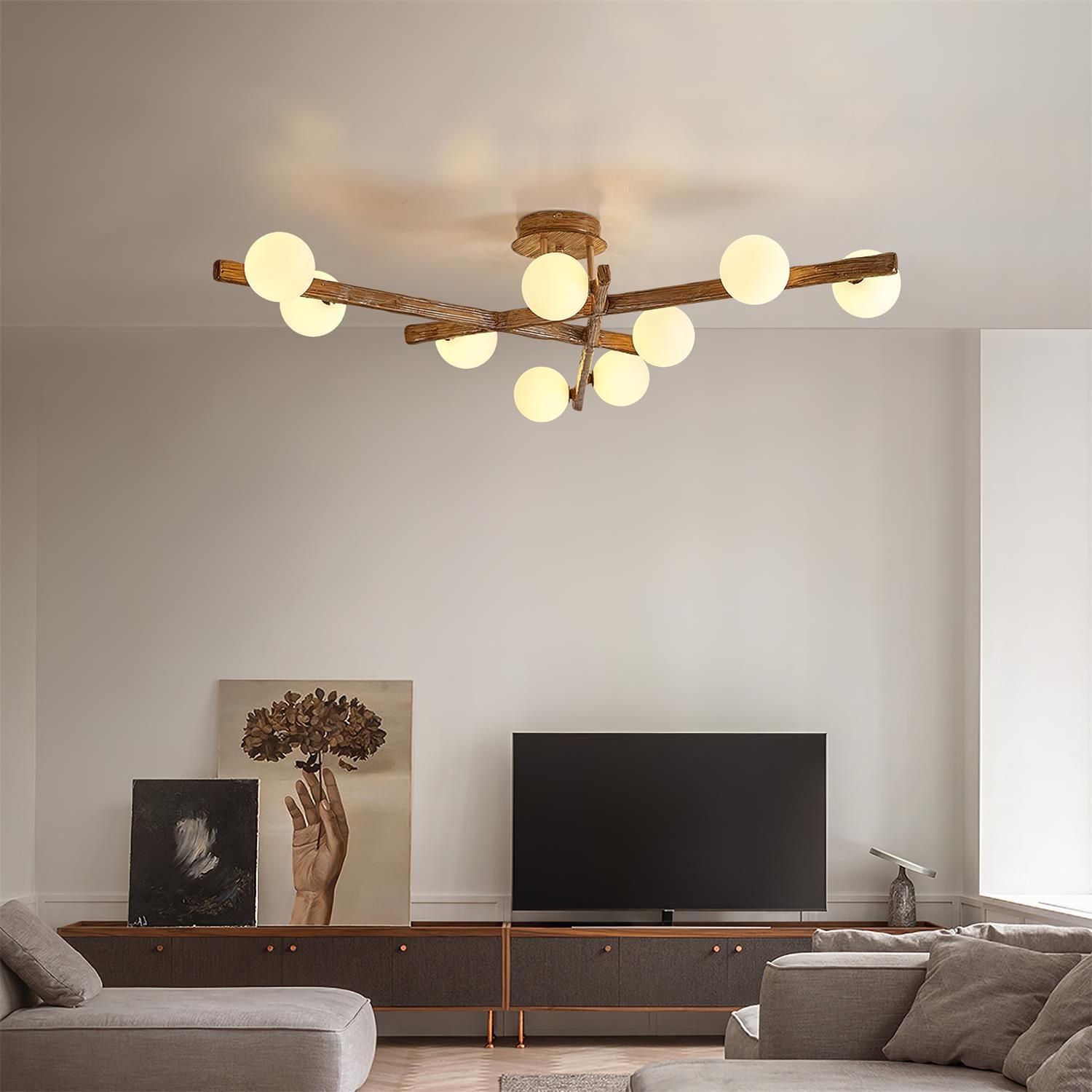 Wooden Branch Ceiling Light - Letslighting