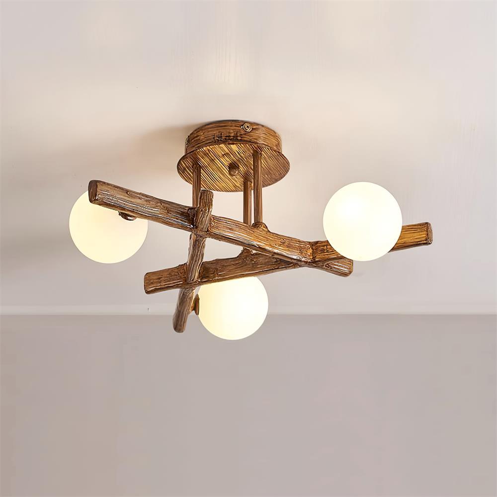 Wooden Branch Ceiling Light - Letslighting