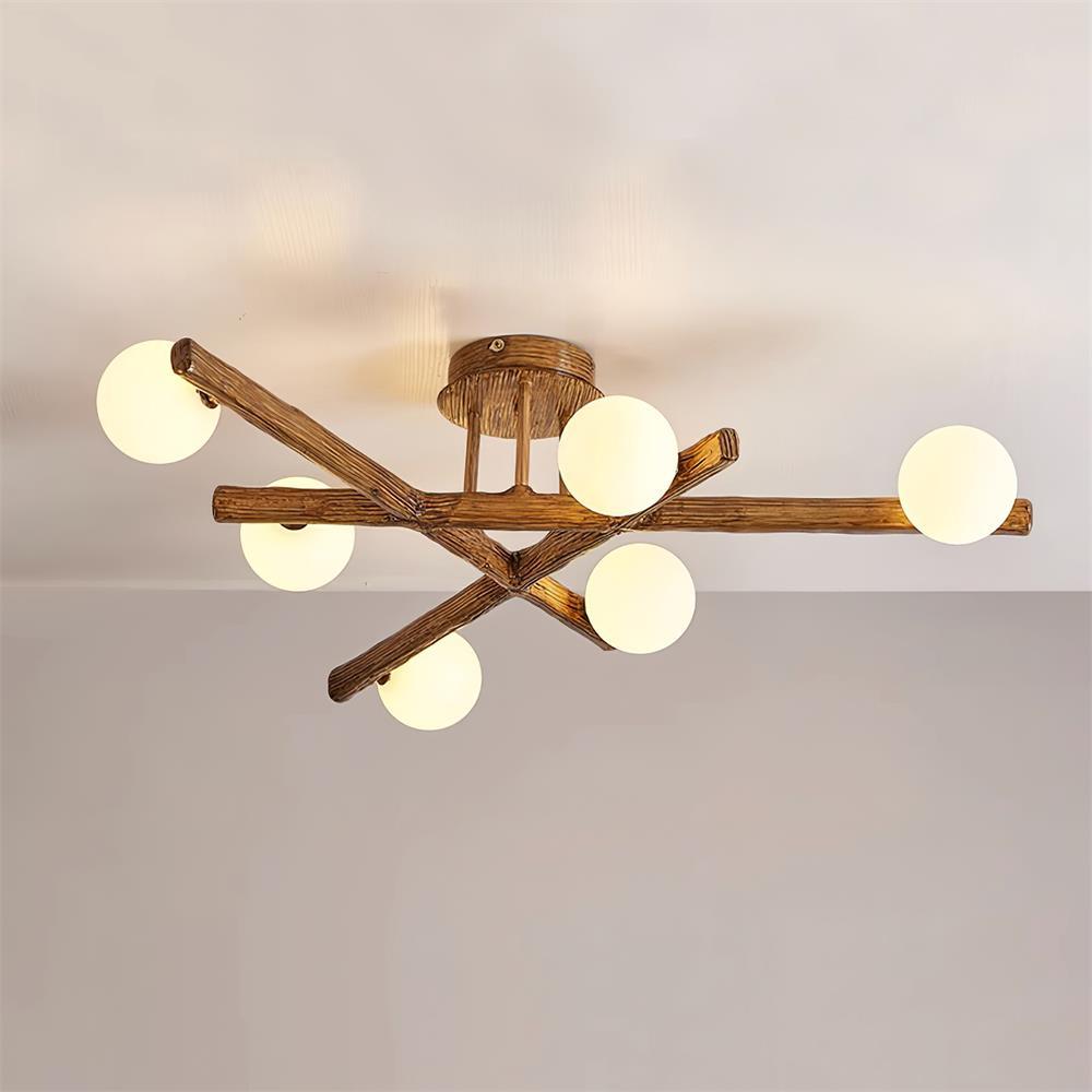 Wooden Branch Ceiling Light - Letslighting