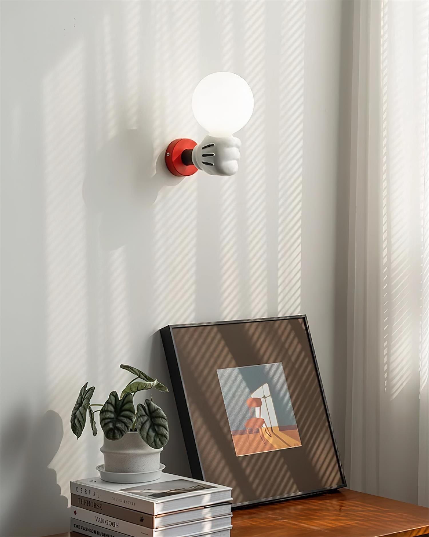 Wall Lamp Fabric Shade Modern Classic Gold Walnut Sconce Bedroom - Letslighting