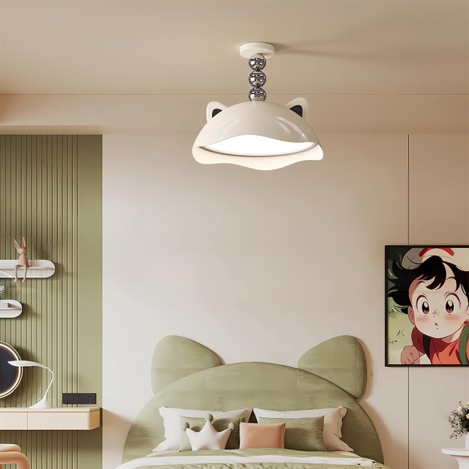 Miki Ceiling Light Cat Ears Shiny Orbs Playful - Letslighting