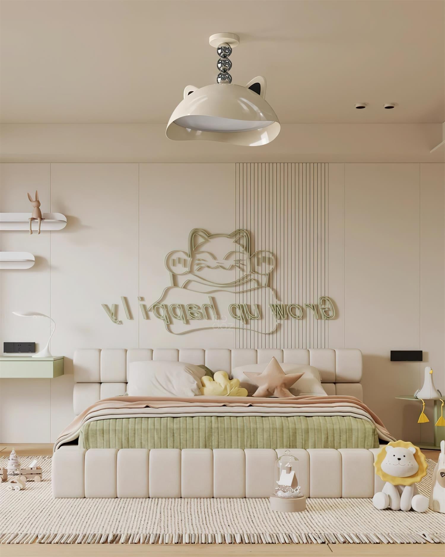 Miki Ceiling Light Cat Ears Shiny Orbs Playful - Letslighting