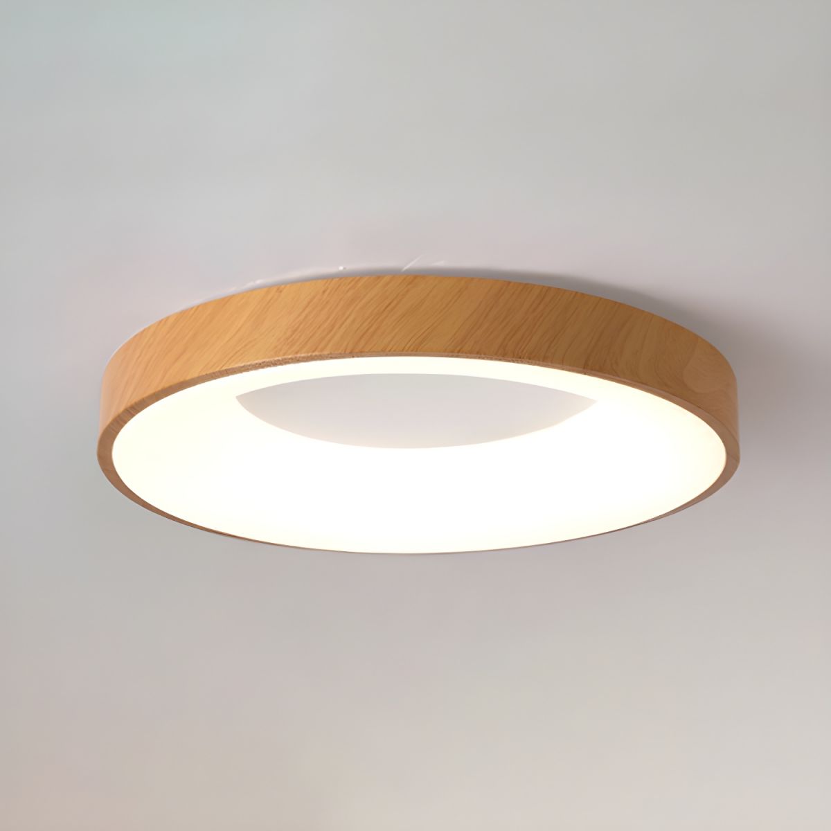 Eliriel Modern Minimalist Round Wood Flush Mount Ceiling Lamp - Letslighting