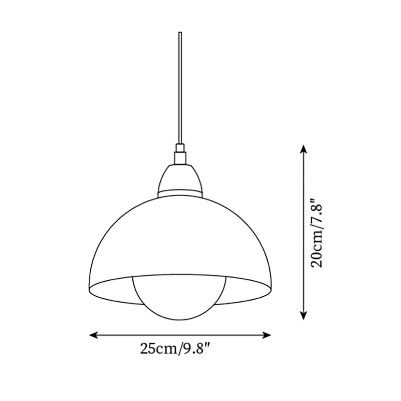 Milagro Pendant Lamp Dome Wood Accent Minimalist - Letslighting