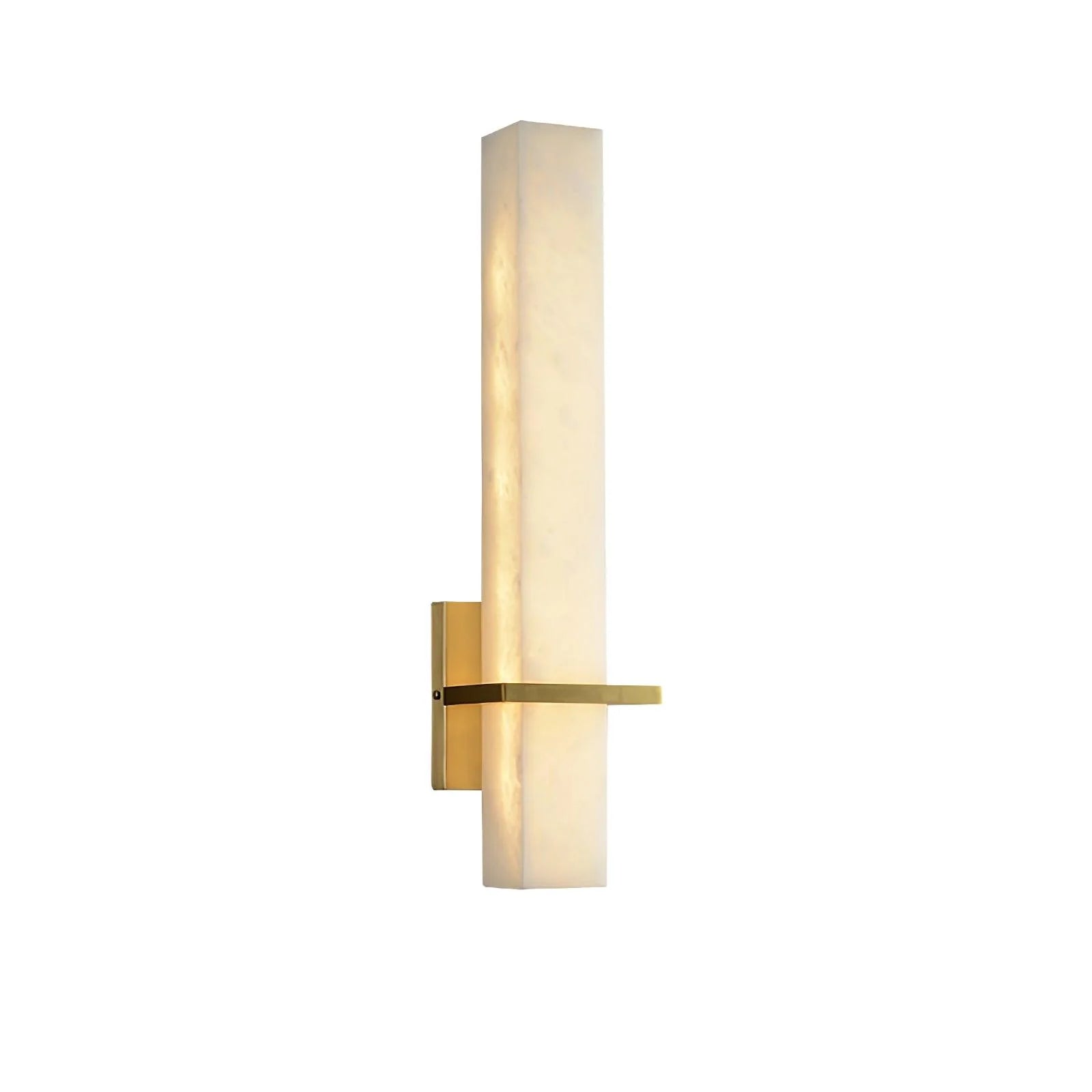 Ritta Wall Lamp White Alabaster Brass Modern Cuboid - Letslighting