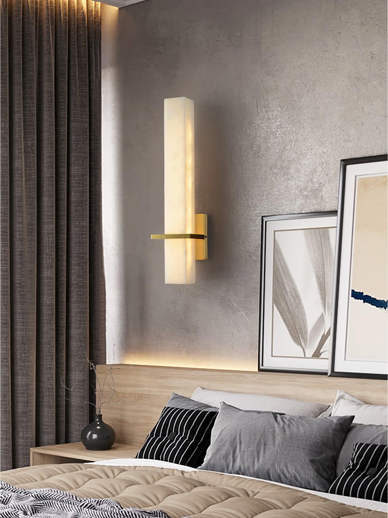 Luste Alabaster Wall Sconce Brass Band Shape - Letslighting