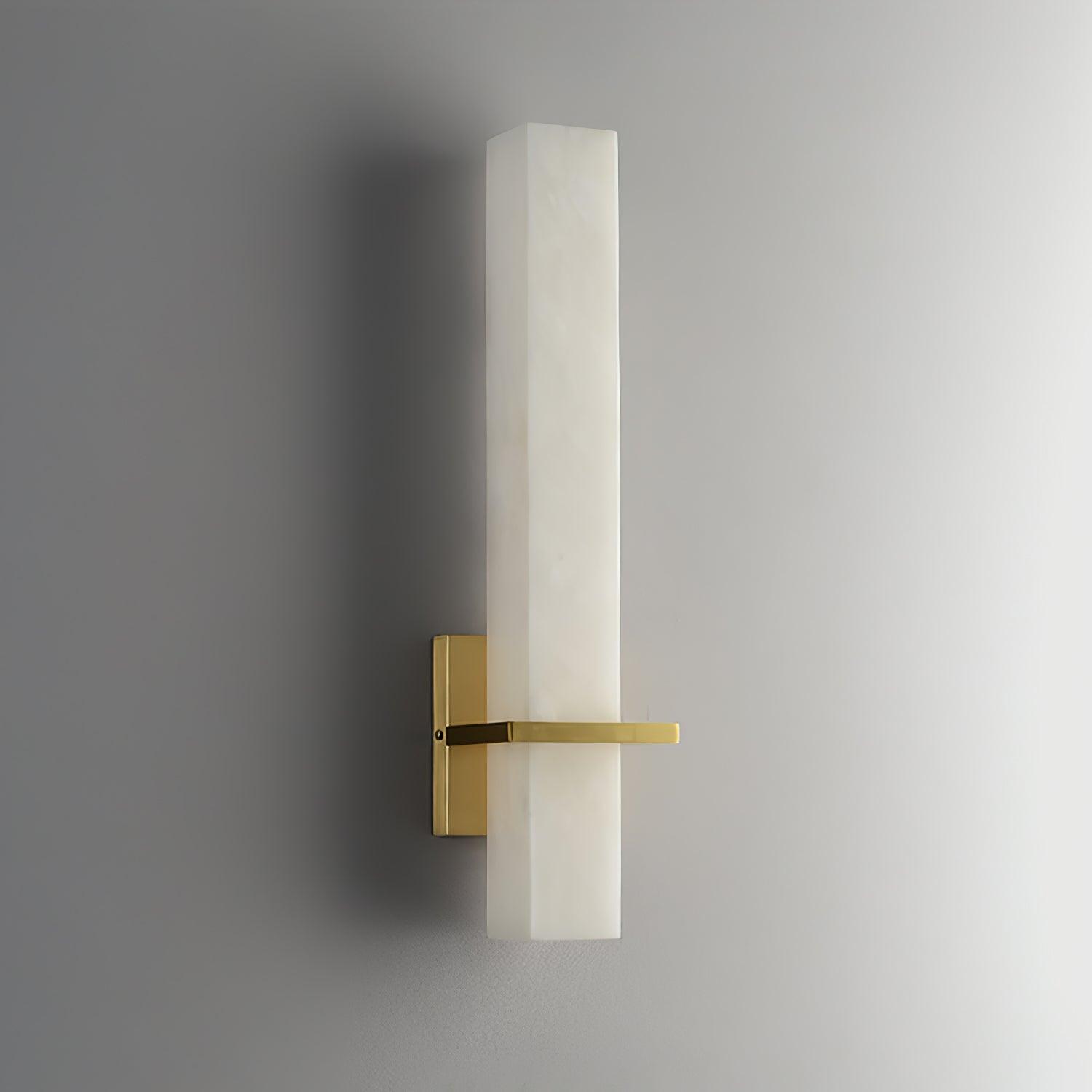 Ritta Wall Lamp White Alabaster Brass Modern Cuboid - Letslighting