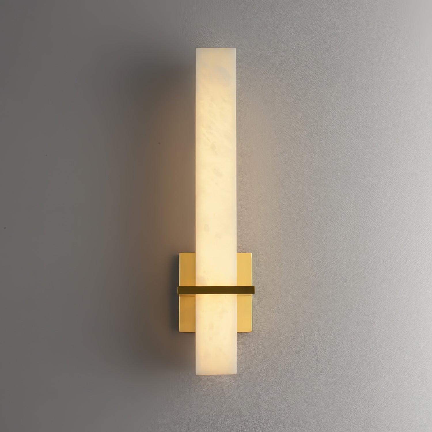 Ritta Wall Lamp White Alabaster Brass Modern Cuboid - Letslighting