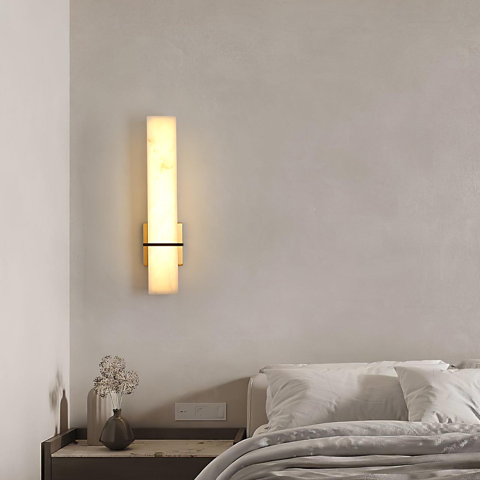 Ritta Wall Lamp White Alabaster Brass Modern Cuboid - Letslighting