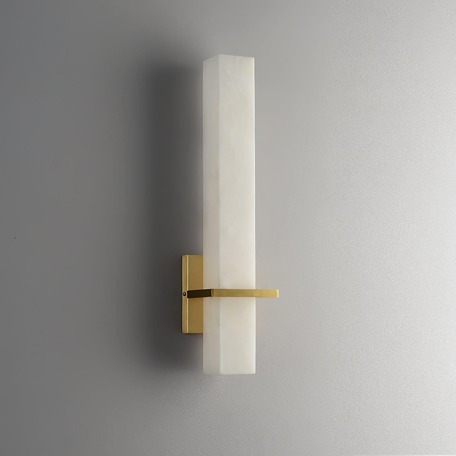 Ritta Wall Lamp White Alabaster Brass Modern Cuboid - Letslighting