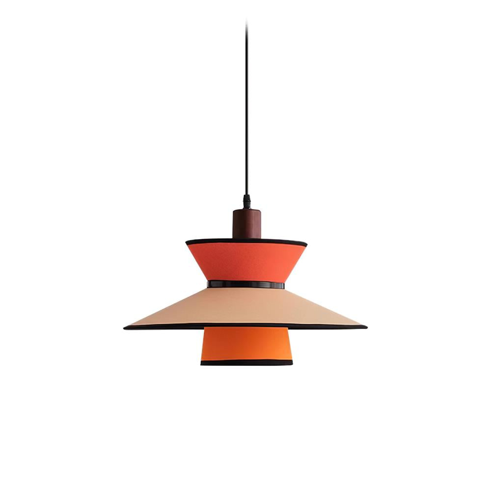 Milano Pendant Lamp Layered Fabric Geometric Red - Letslighting