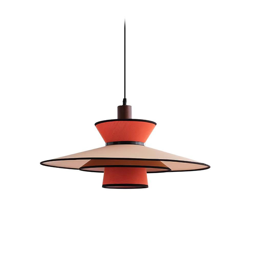 Milano Pendant Lamp Layered Fabric Geometric Red - Letslighting