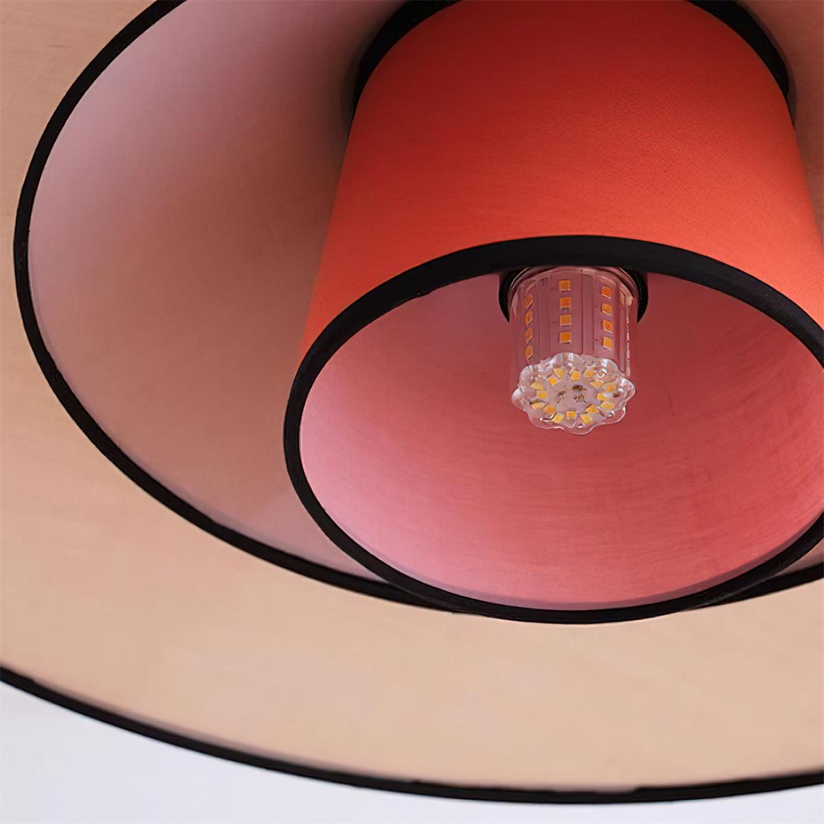 Milano Pendant Lamp Layered Fabric Geometric Red - Letslighting
