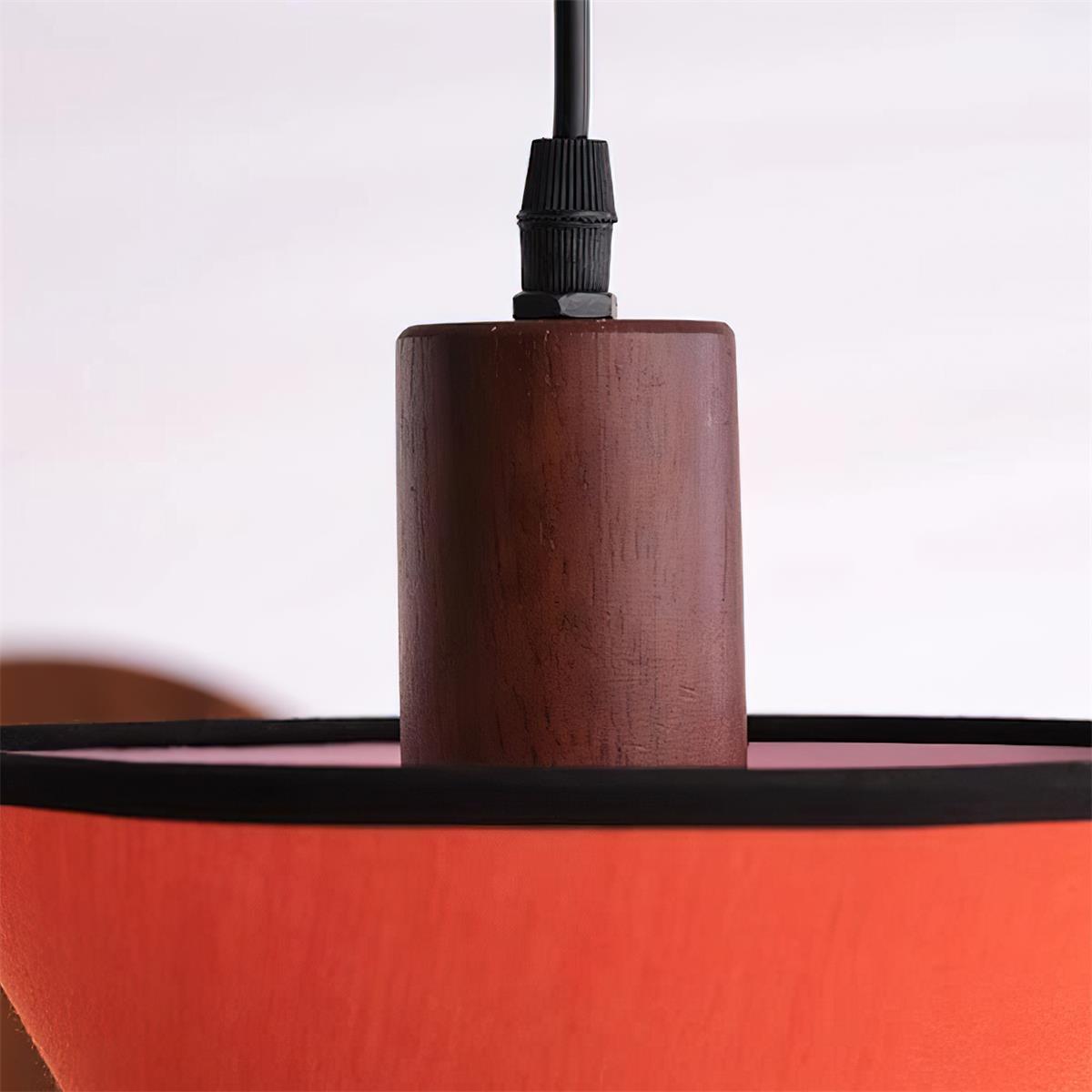 Milano Pendant Lamp Layered Fabric Geometric Red - Letslighting
