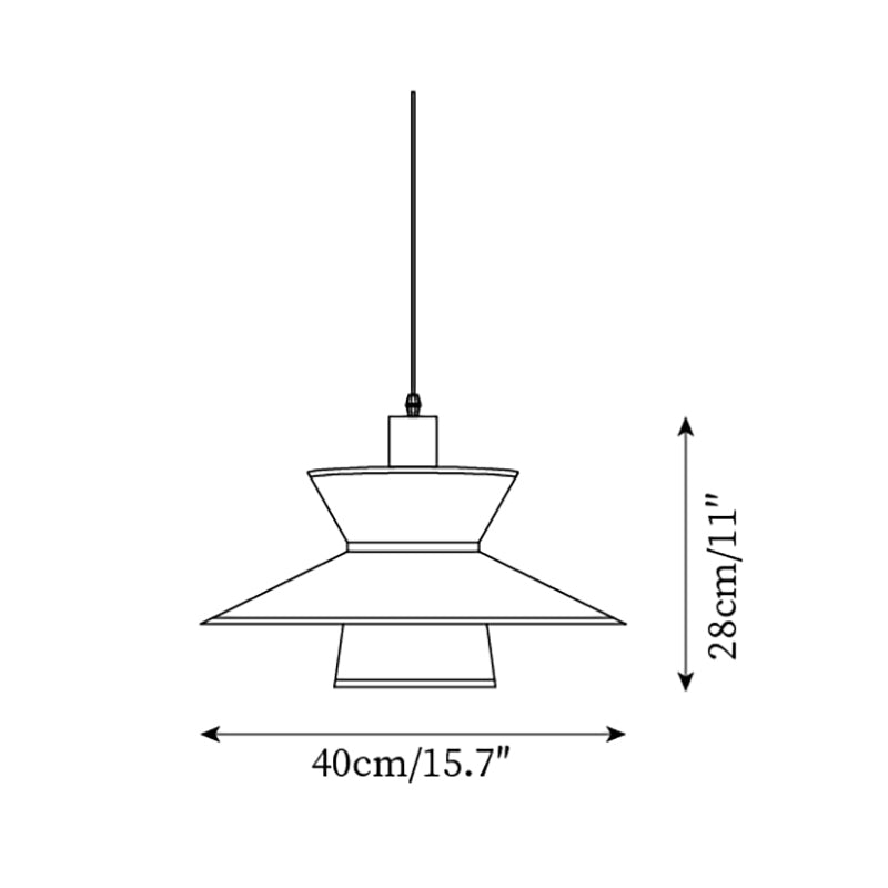 Milano Pendant Lamp Layered Fabric Geometric Red - Letslighting