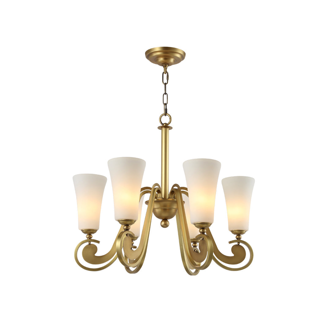Ilsolen Postmodern Luxury Brass Glass Chandelier - Letslighting
