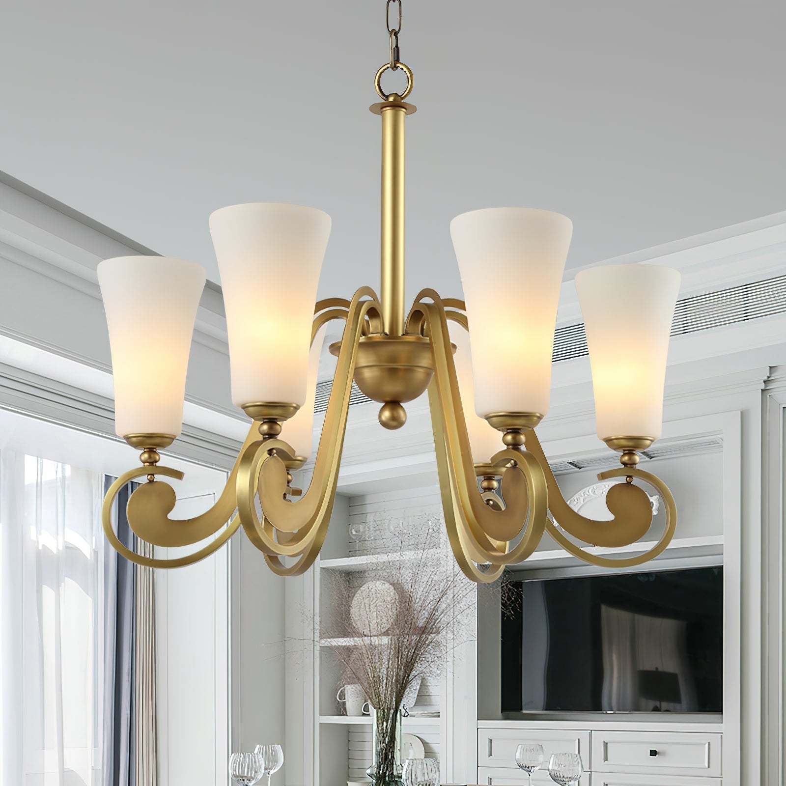 Ilsolen Postmodern Luxury Brass Glass Chandelier - Letslighting