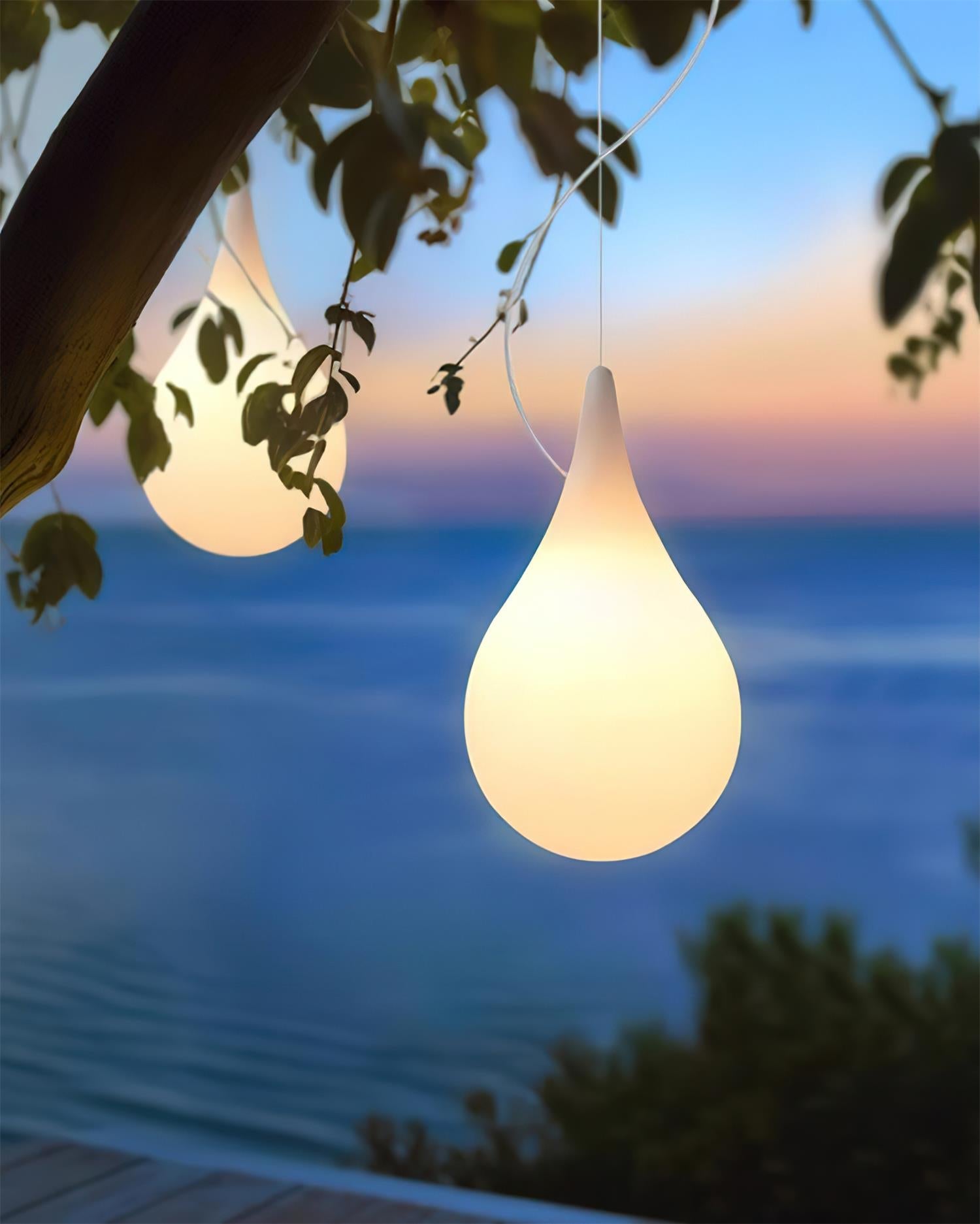 Milk Drop Outdoor Pendant Lamp Acrylic Teardrop Minimalist - Letslighting