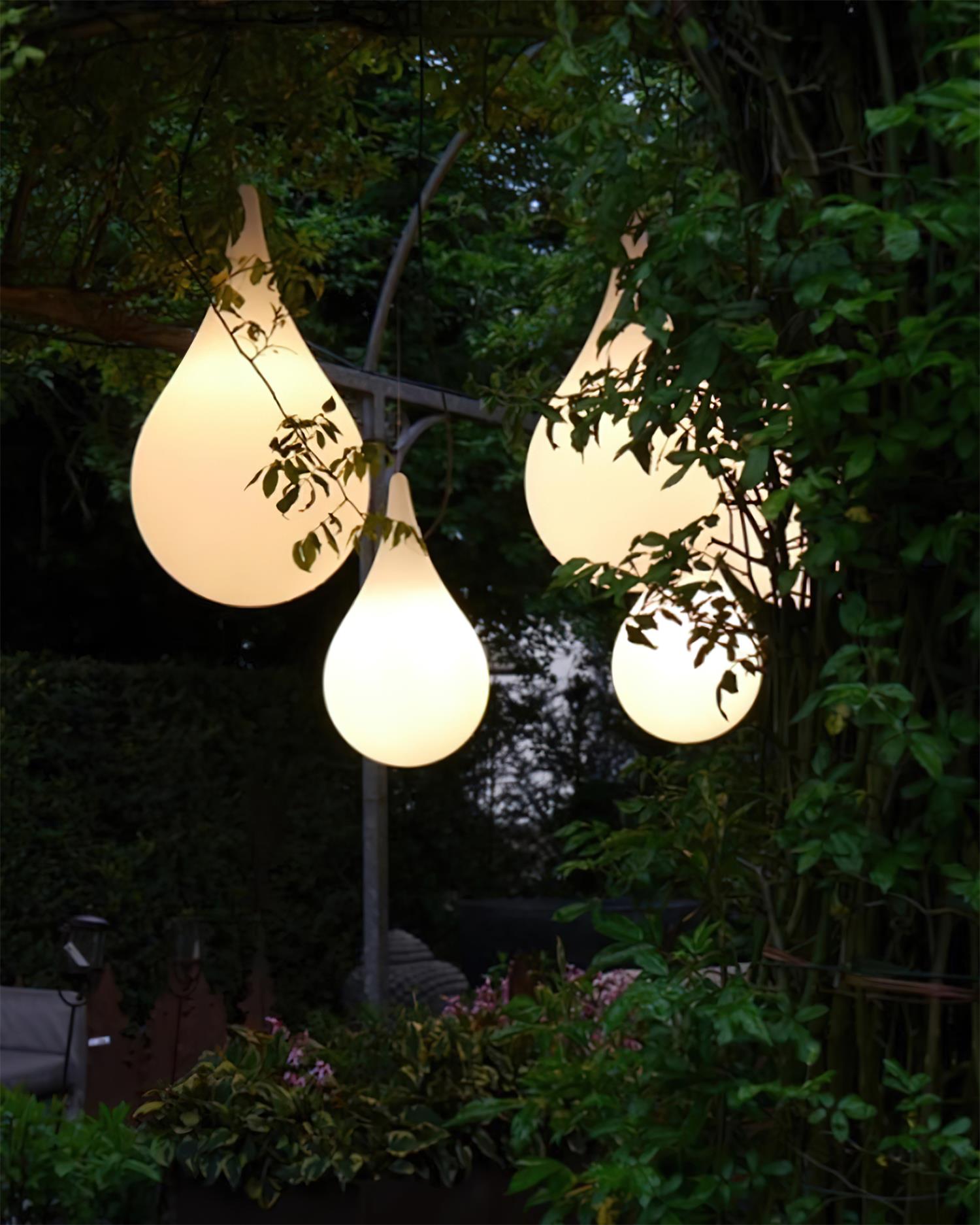 Milk Drop Outdoor Pendant Lamp Acrylic Teardrop Minimalist - Letslighting