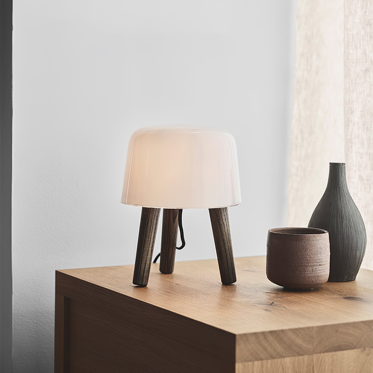 GlowPod Wood Milk Table Lamp - Letslighting