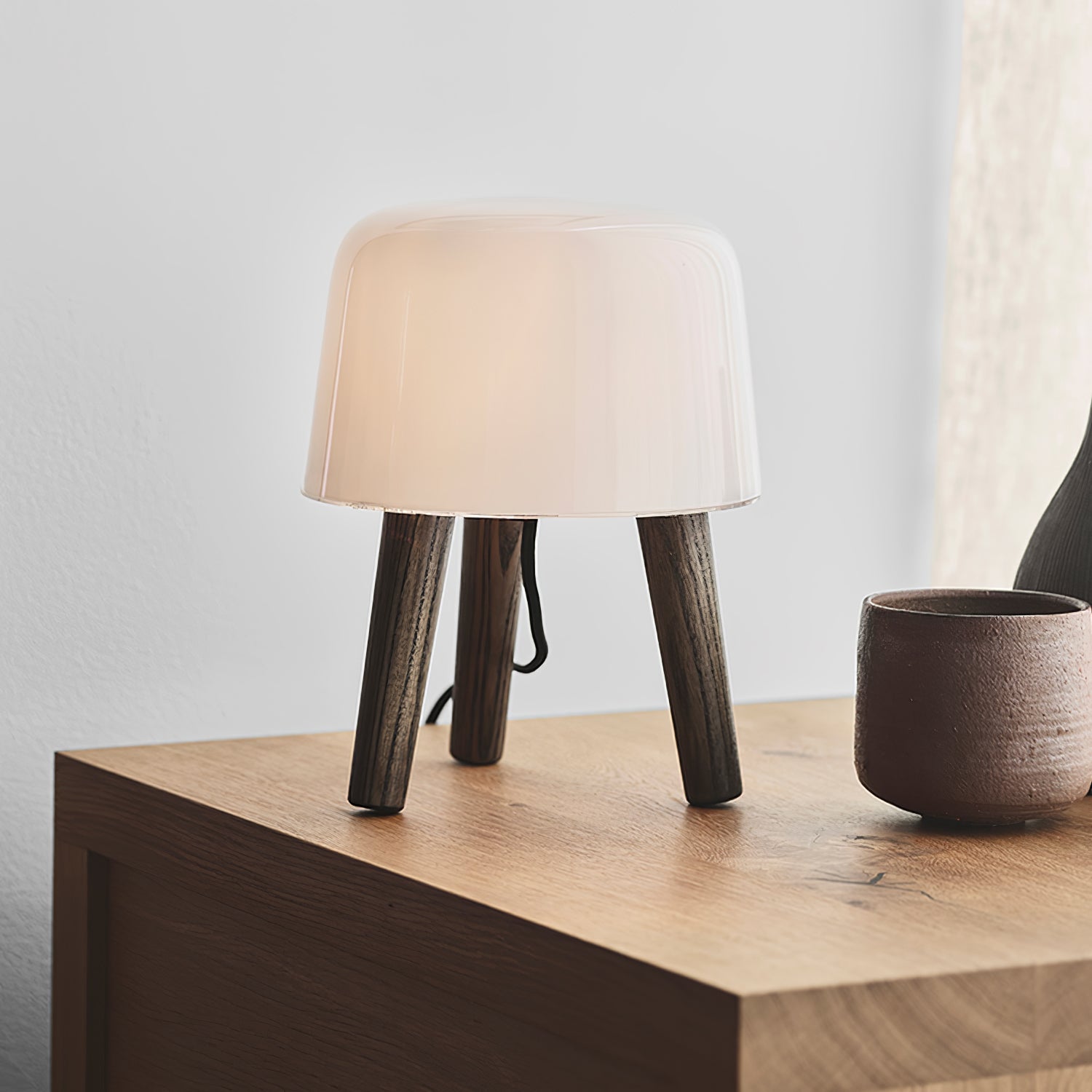 GlowPod Wood Milk Table Lamp - Letslighting