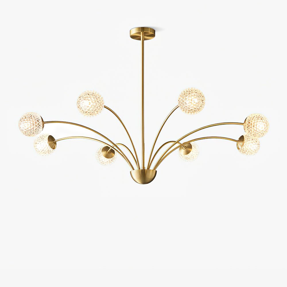 Lustra Chandelier Curved Arms Brass - Letslighting