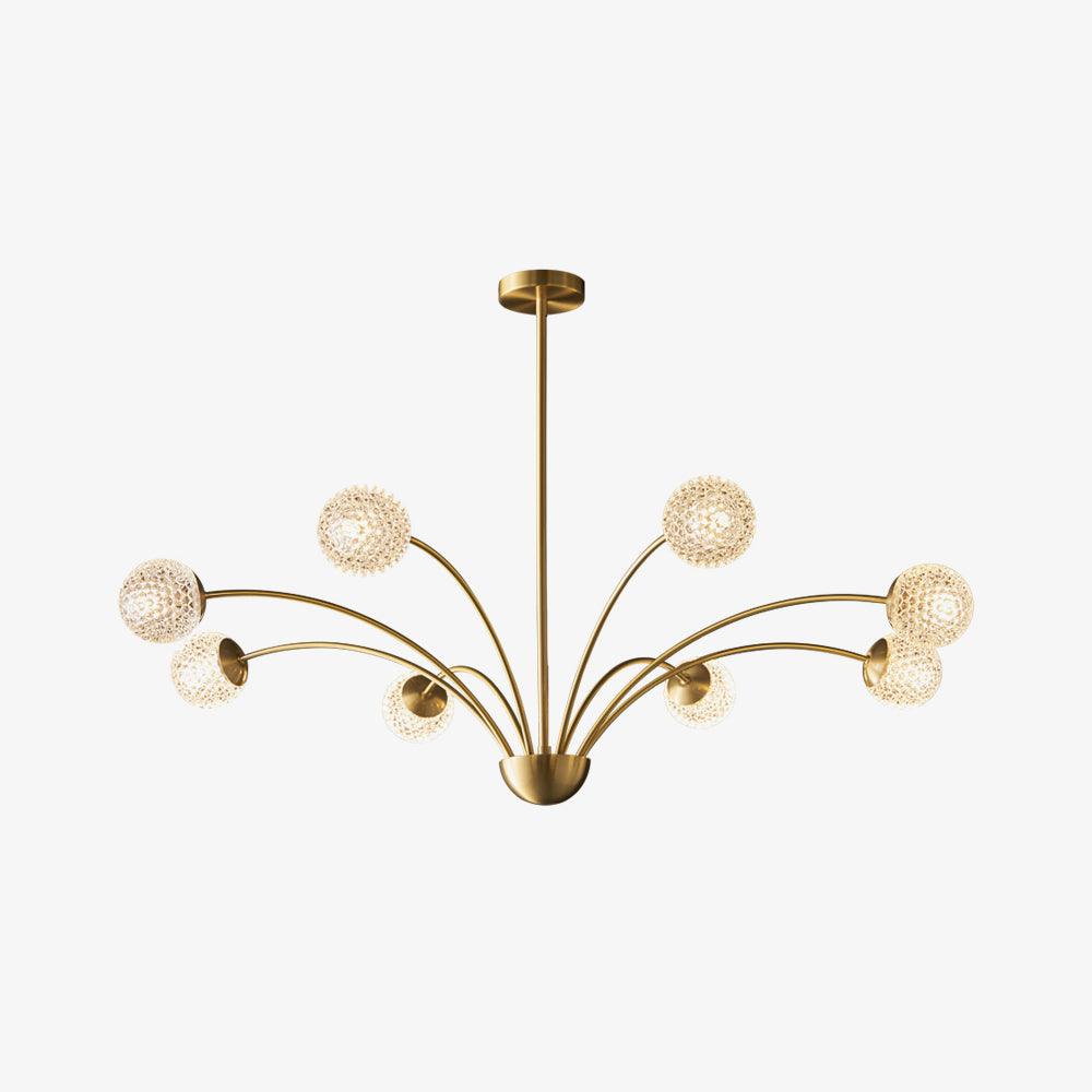 Lustra Chandelier Curved Arms Brass - Letslighting
