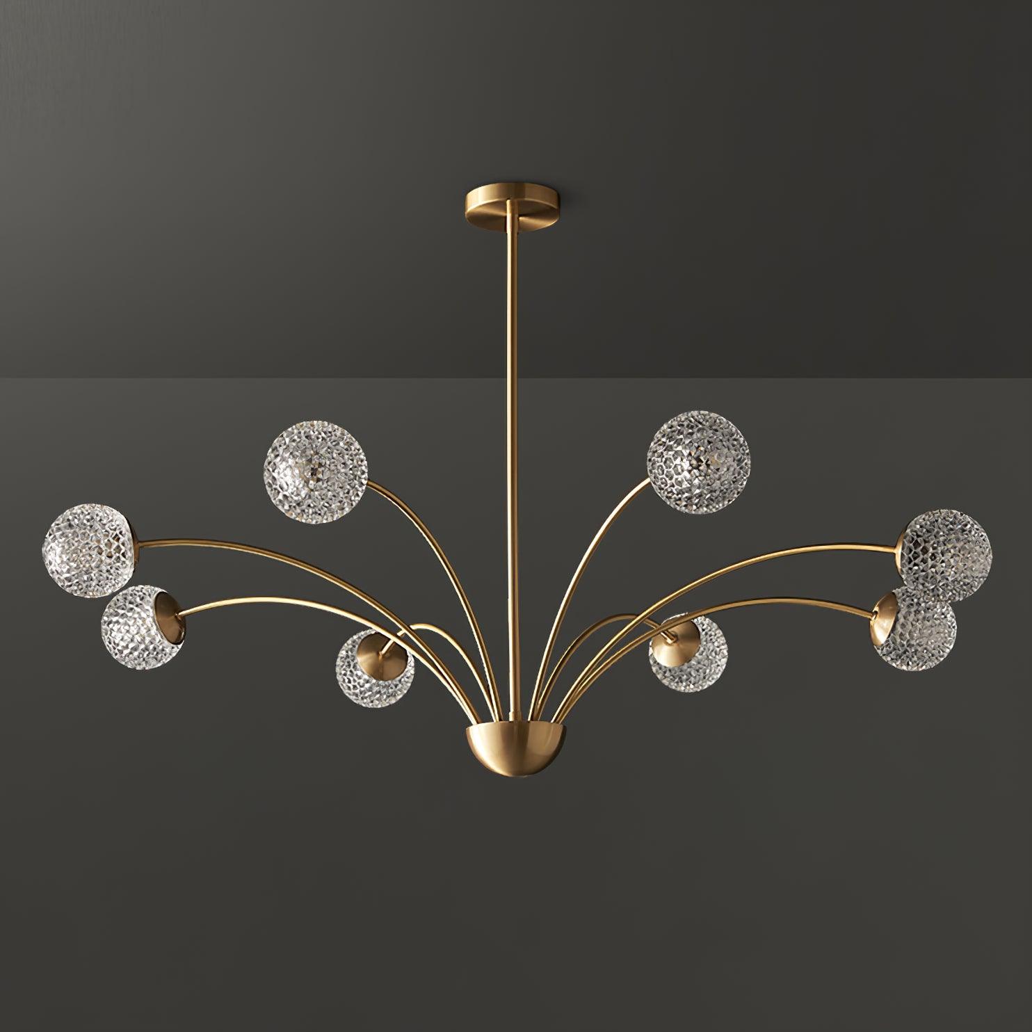 Lustra Chandelier Curved Arms Brass - Letslighting