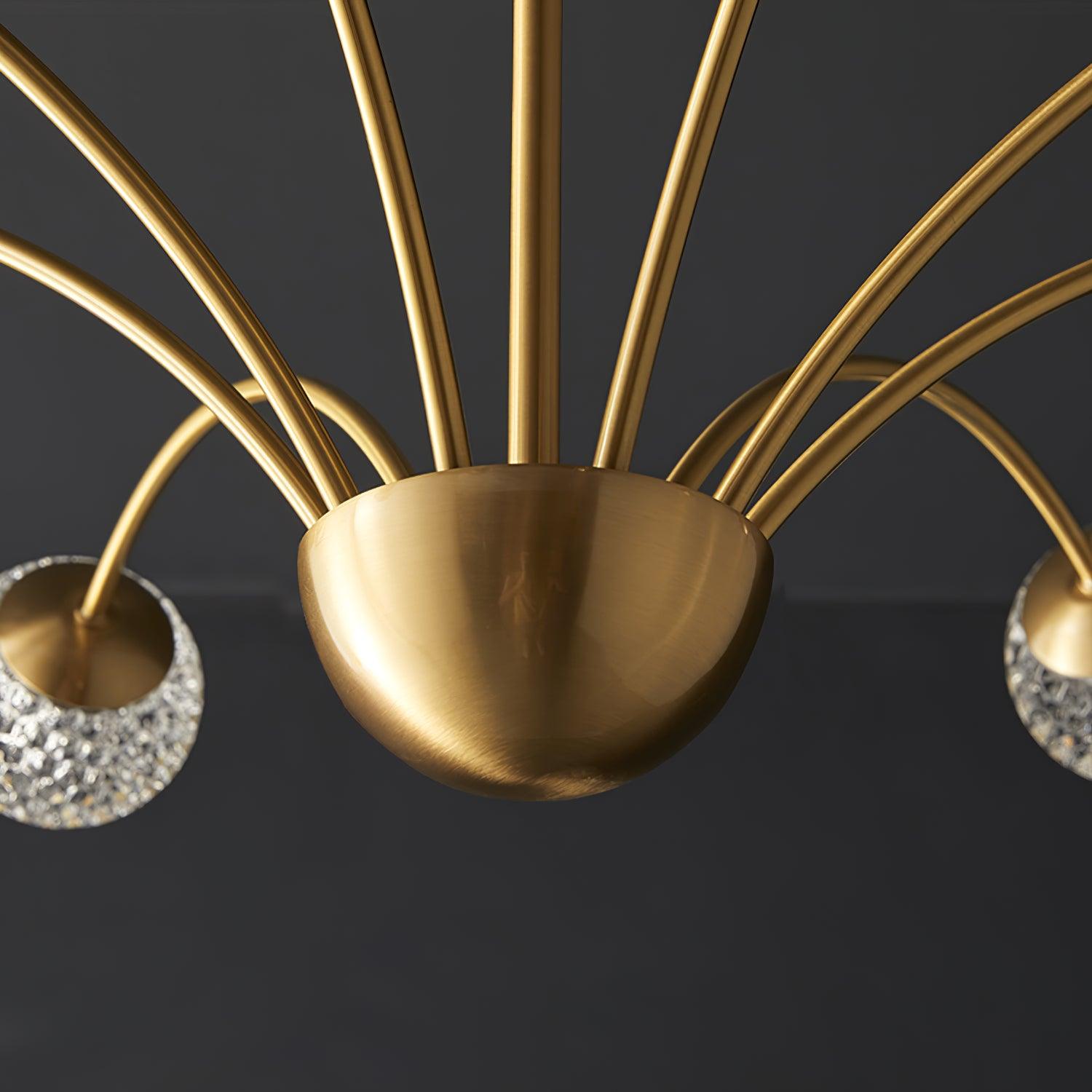 Lustra Chandelier Curved Arms Brass - Letslighting