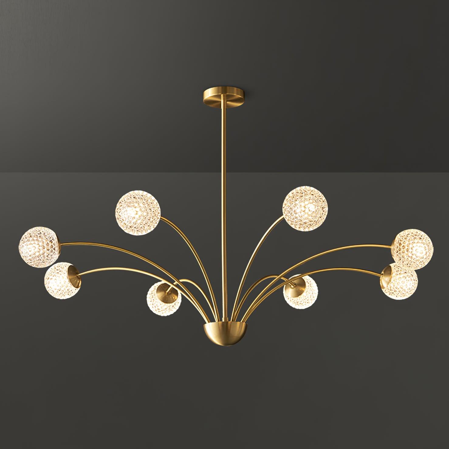 Lustra Chandelier Curved Arms Brass - Letslighting