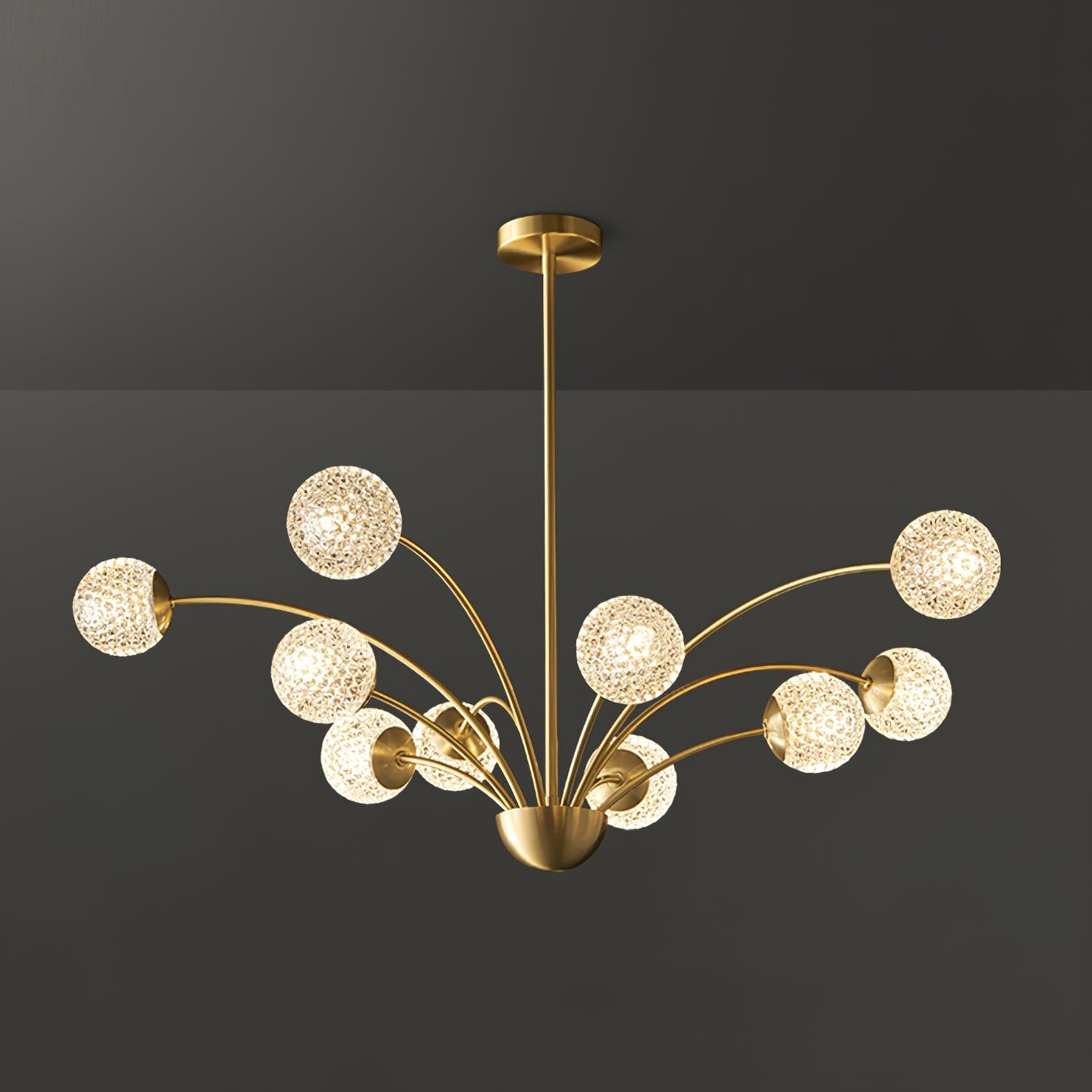 Lustra Chandelier Curved Arms Brass - Letslighting