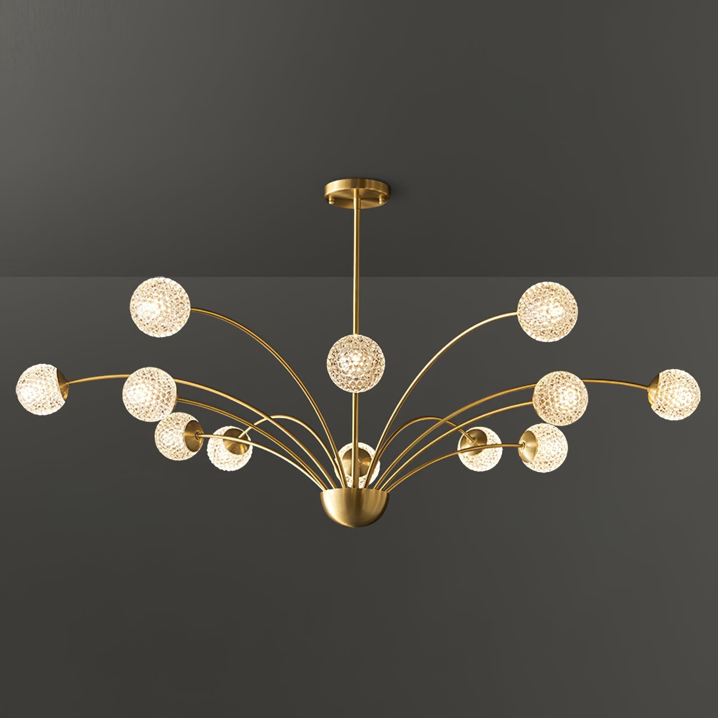 Lustra Chandelier Curved Arms Brass - Letslighting