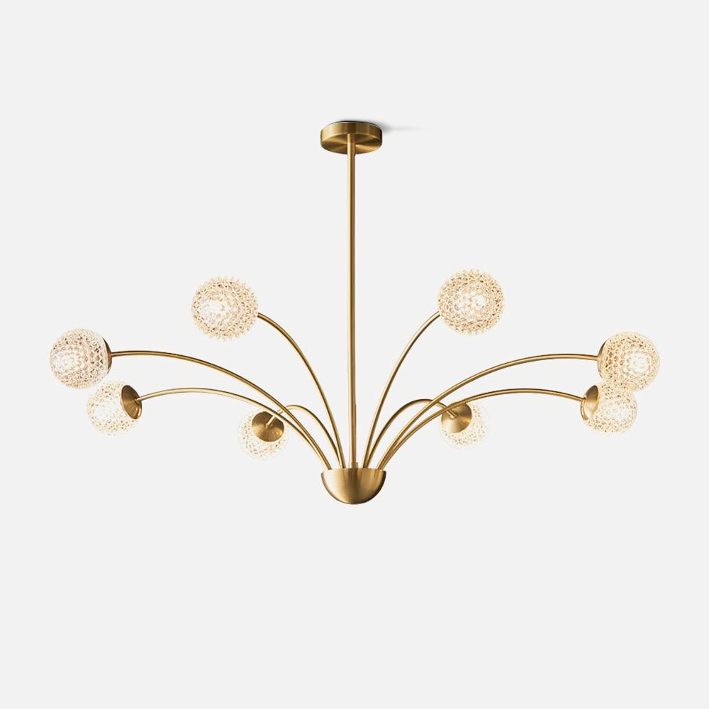 Lustra Chandelier Curved Arms Brass - Letslighting