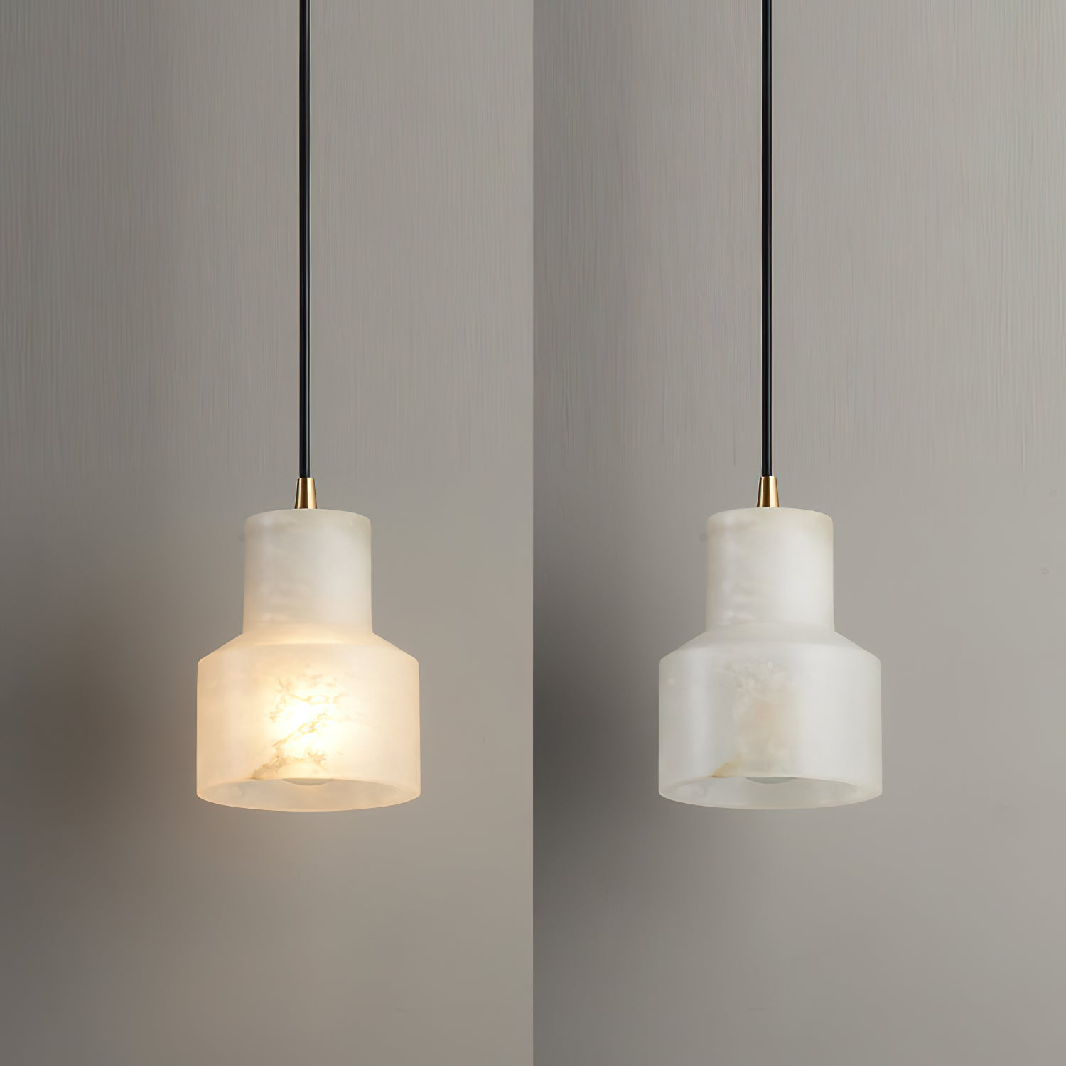 Ritta Alabaster Pendant Light Brass Luxurious - Letslighting