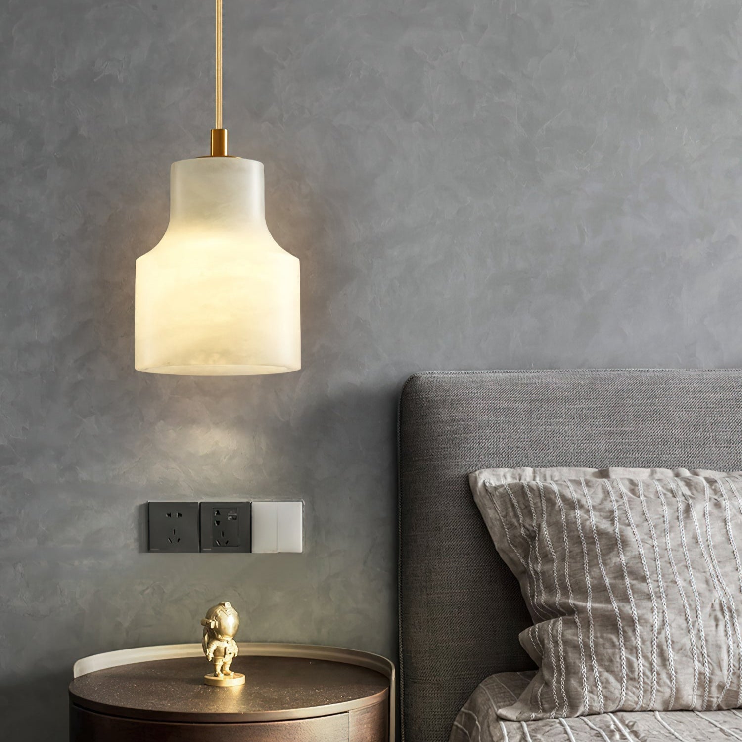 Ritta Alabaster Pendant Light Brass Luxurious - Letslighting