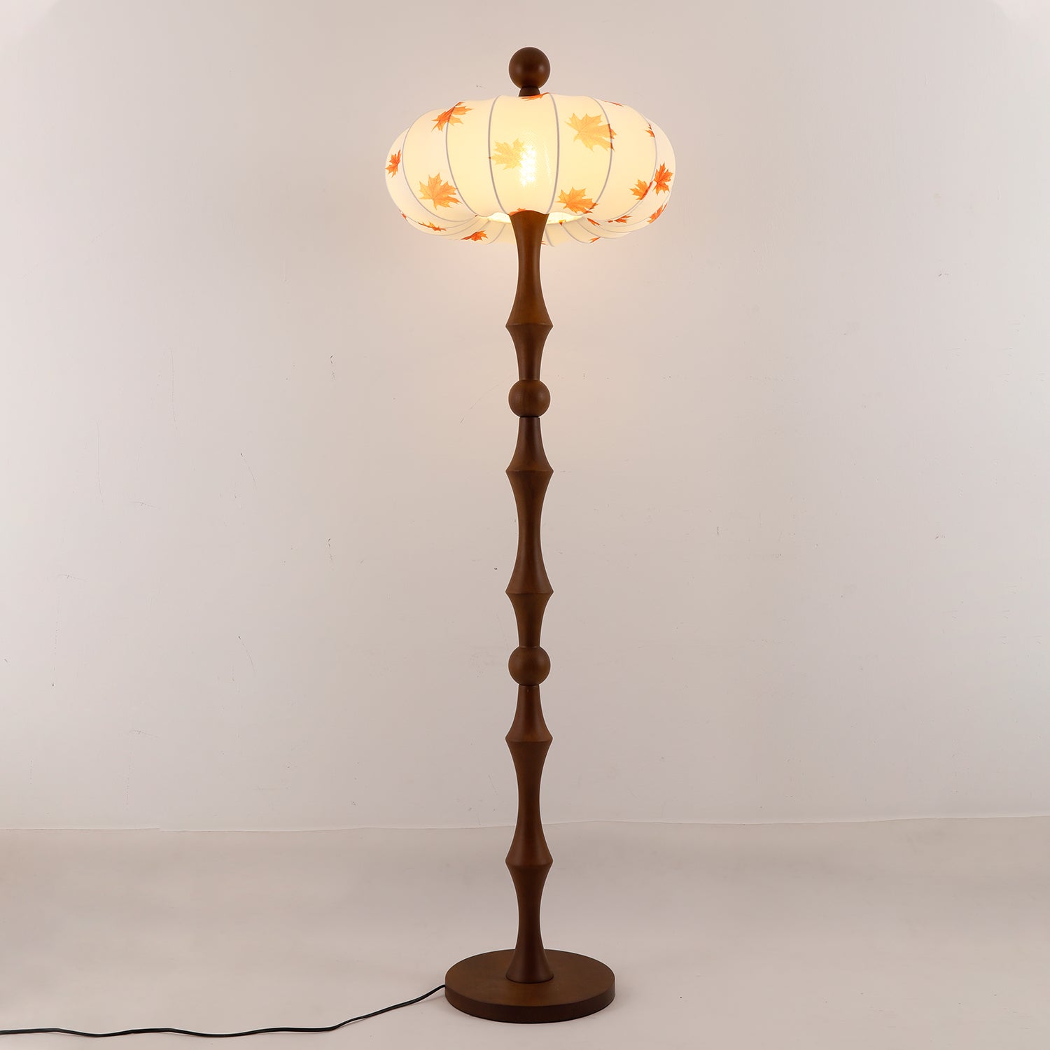 Whispen Wood Fabric Vintage Floor Lamp - Letslighting