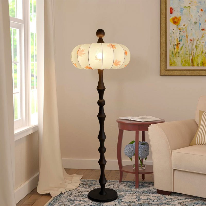 Whispen Wood Fabric Vintage Floor Lamp - Letslighting