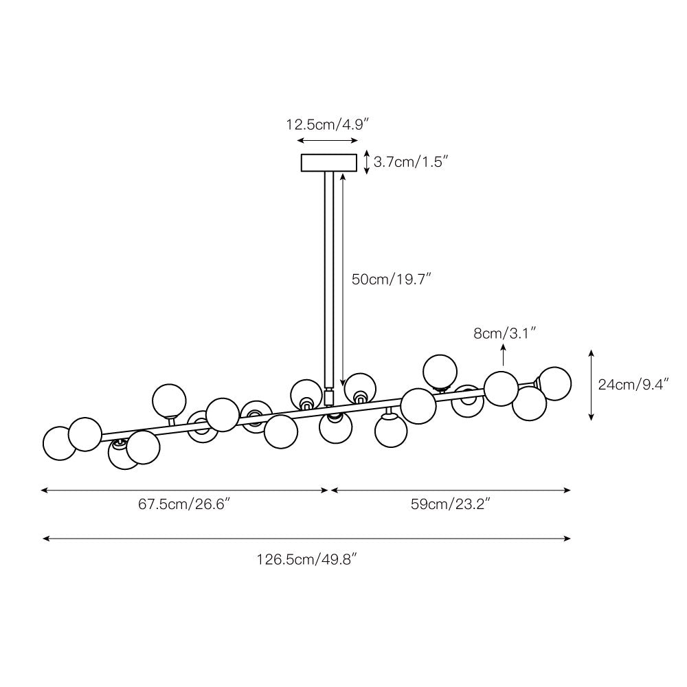 Eshair Modern Minimalist Brass Glass Chandelier - Letslighting